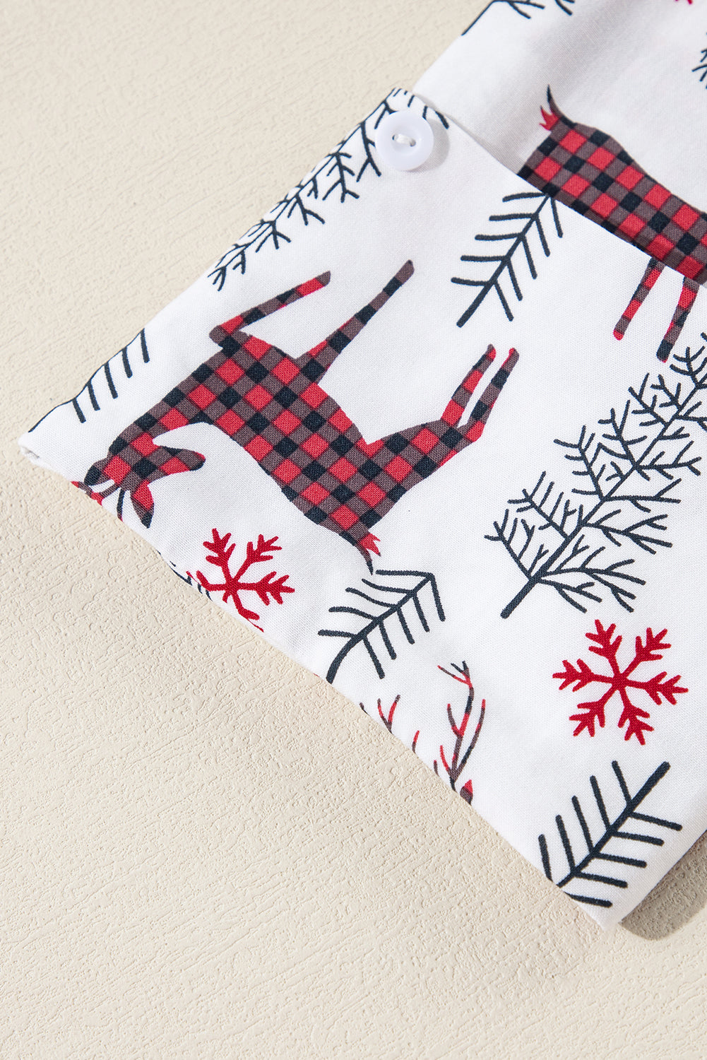 White Christmas Deer Print Shirt and Shorts Pyjama Set - eAura