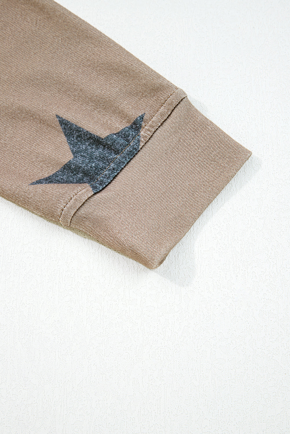 Khaki Retro Star Print Long Sleeve Drawstring Lounge Set - eAura