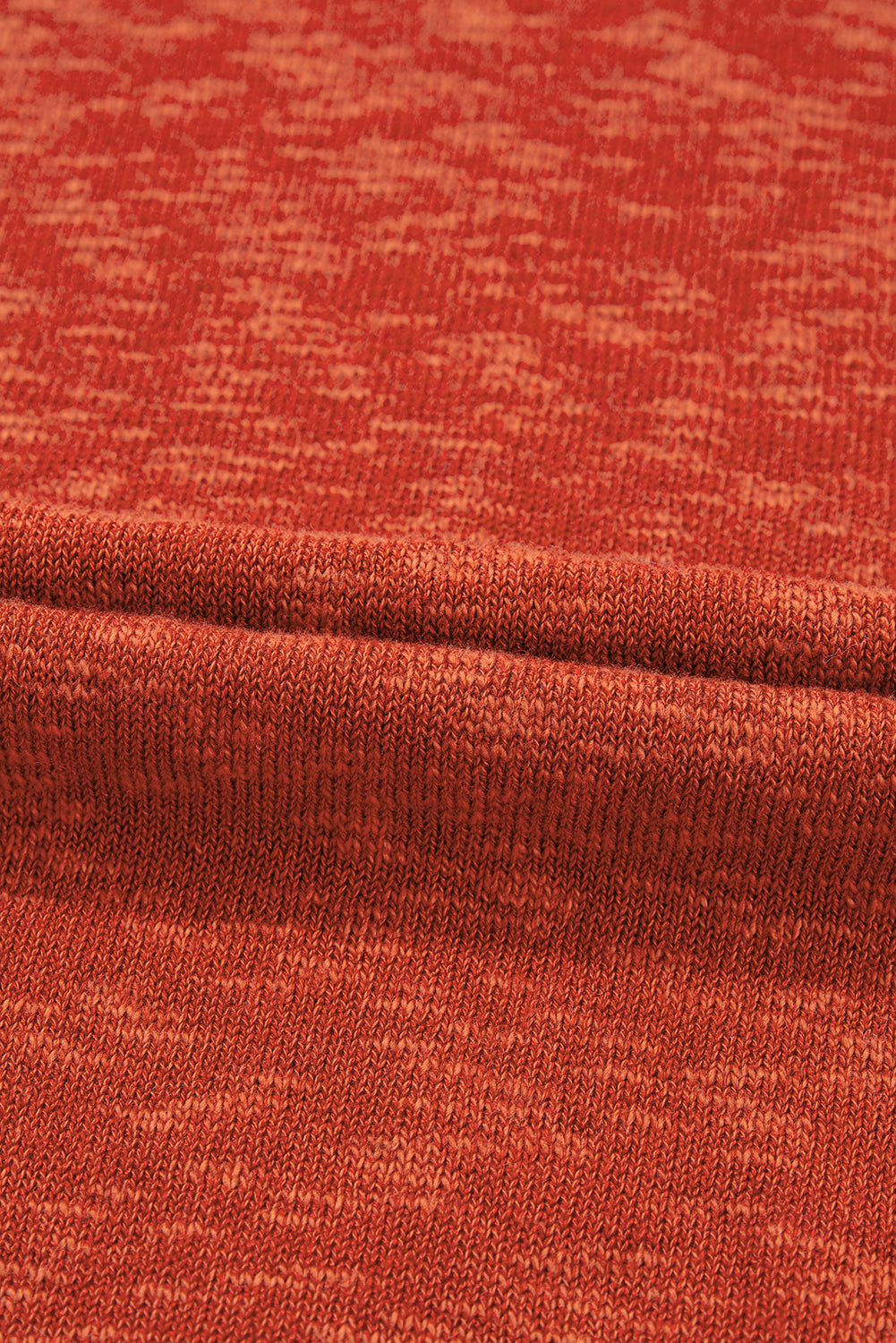 Orange Solid Colour Split V Neck Short Sleeve Sweater eAura