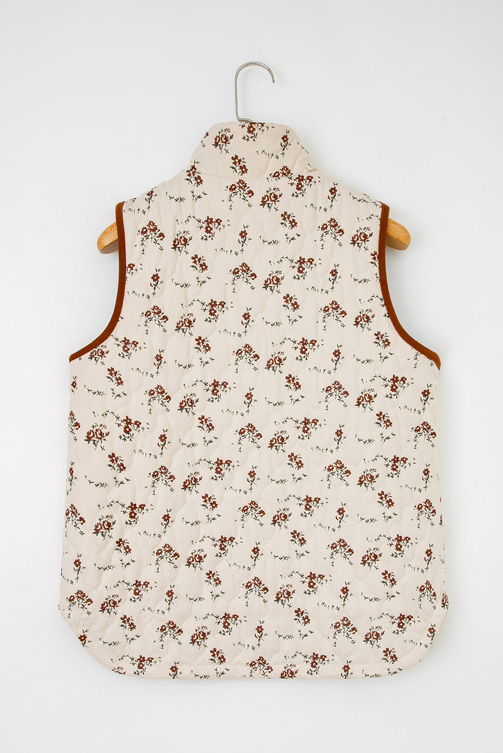 Floral Print Zip Up Quilted Gilet eAura