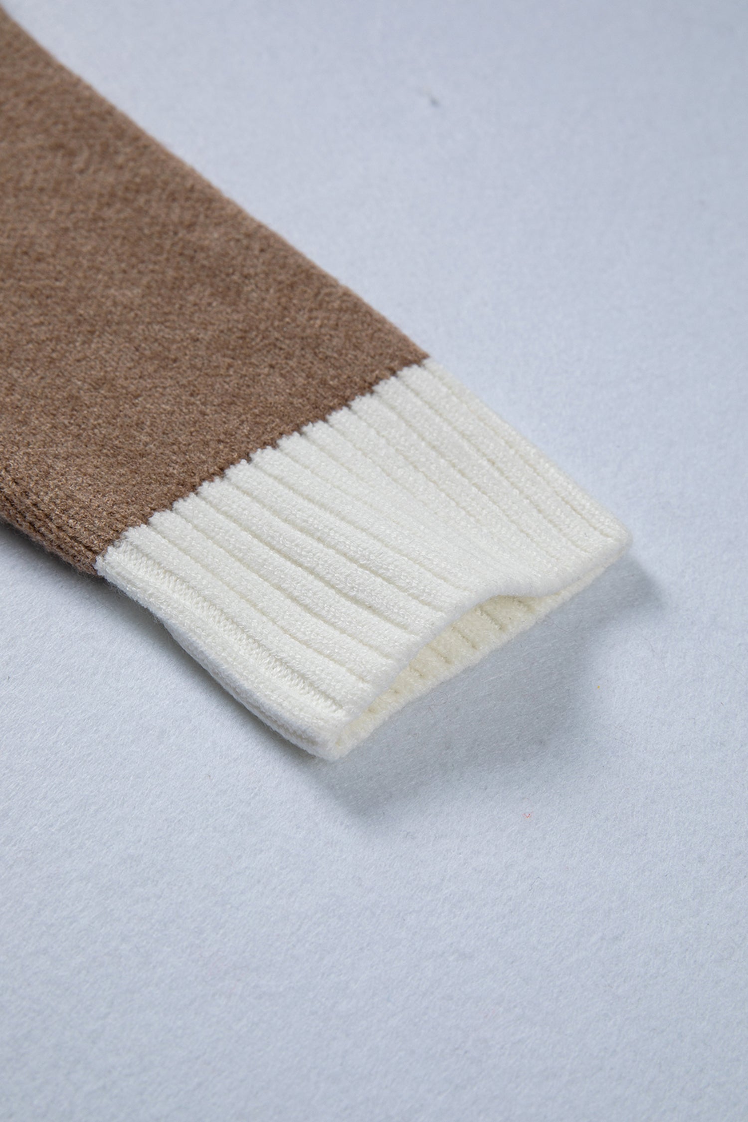 Houndstooth Cardigan Colour Block V-Neck Raw Edge Button Front