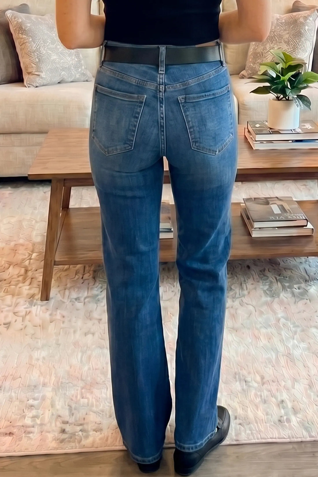 Tailored Seam Detail Shift Jeans – Sky Blue