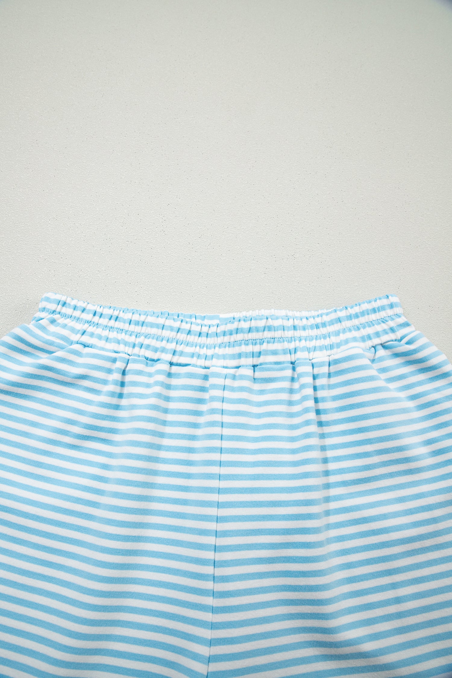 Stripe Oversize Mock Neck Sweatshirt and Shorts Set