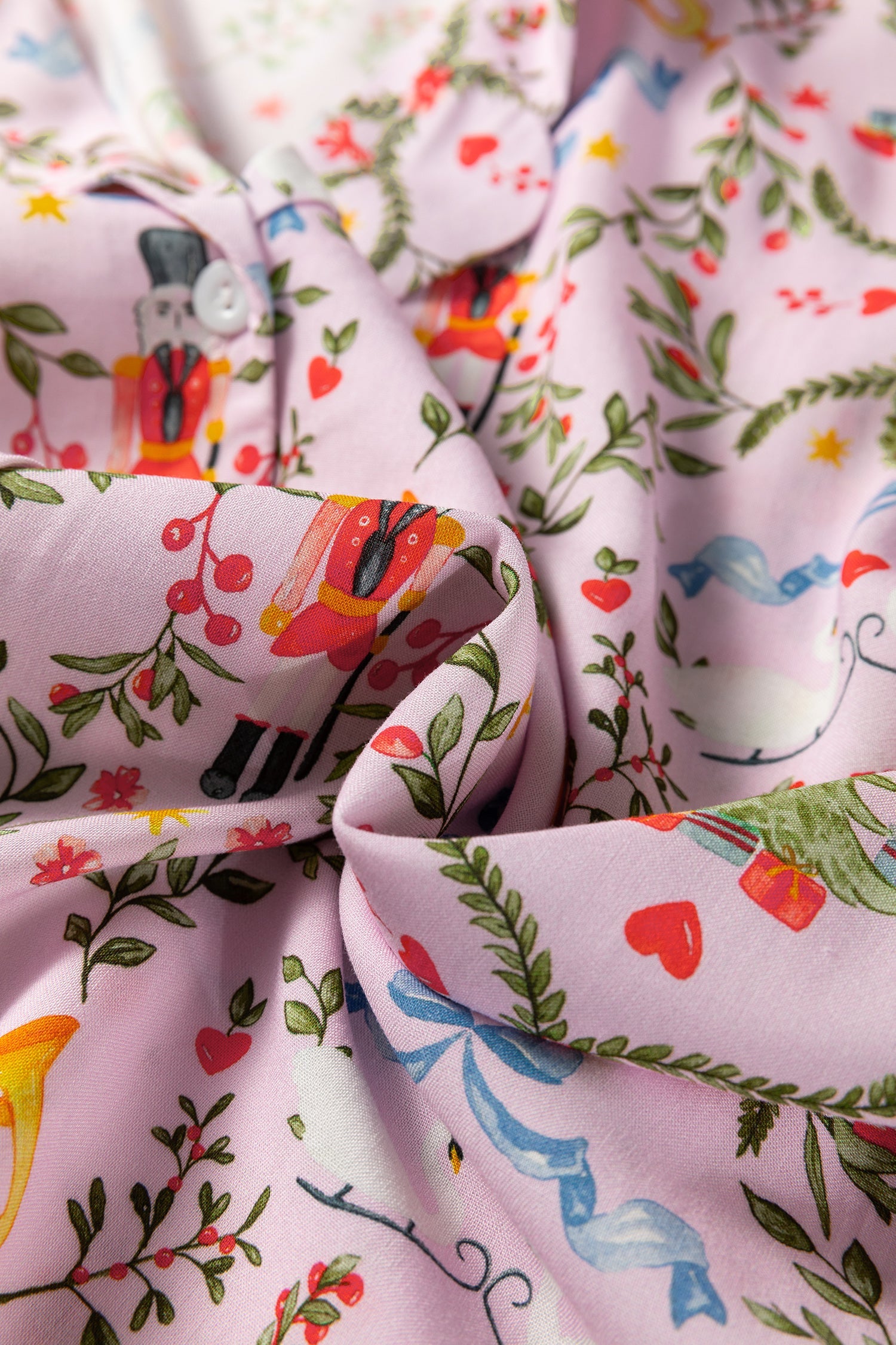 Christmas Print Nutcracker Long Sleeve and Shorts Pyjama Set - eAura