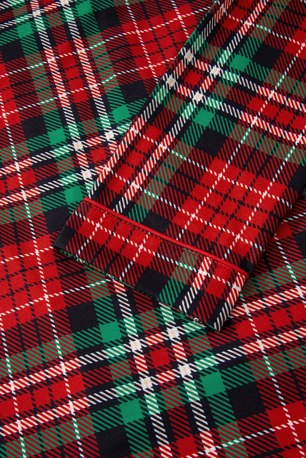 Retro Plaid Leopard Print Patchwork Long Sleeve Shorts Pajama Set - eAura