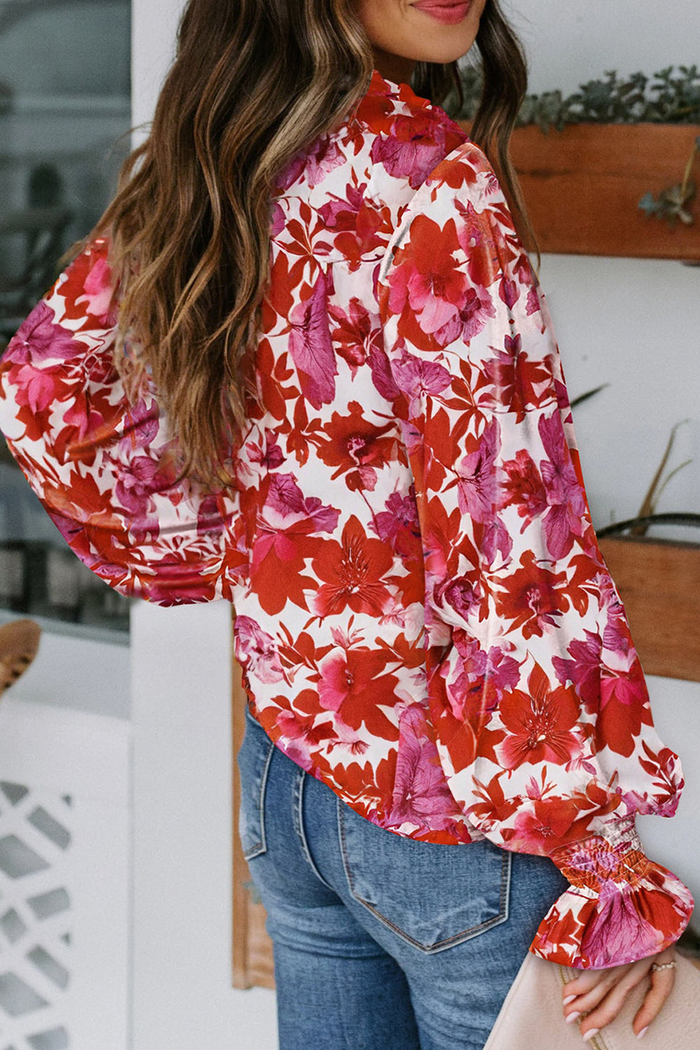 Cakewalk Floral Smocked Blouse