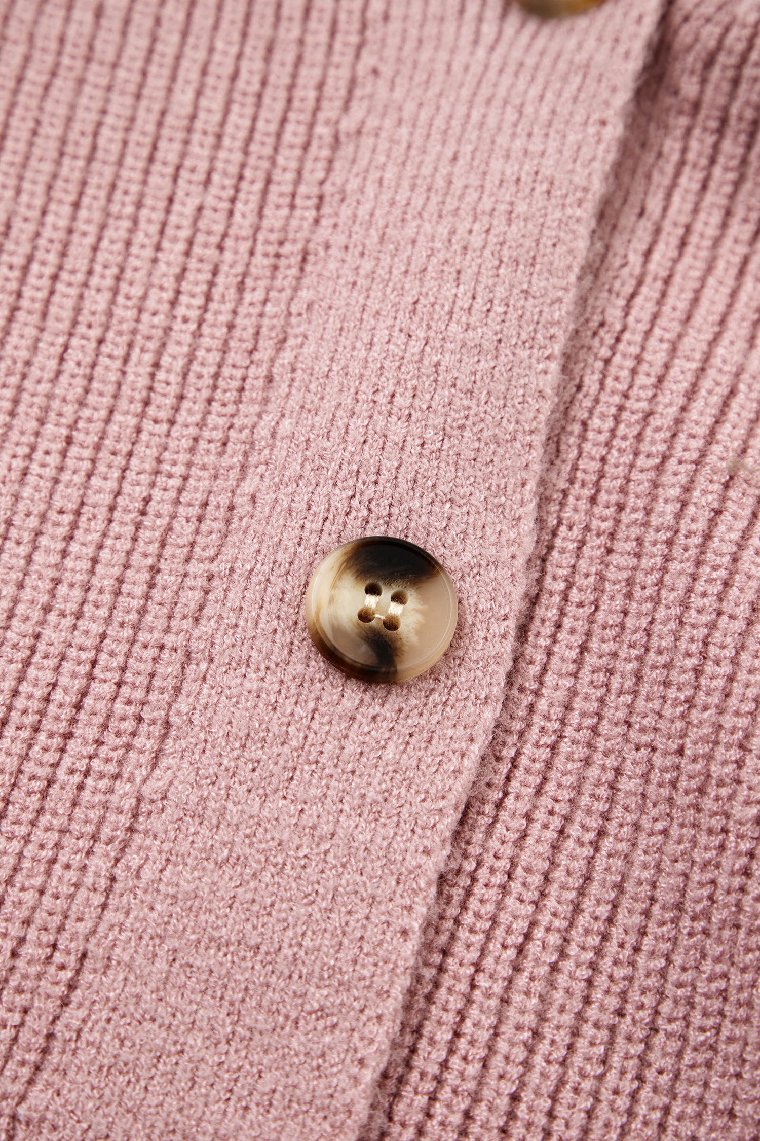 Mixed Texture Cardigan With Buttons - V-Neck