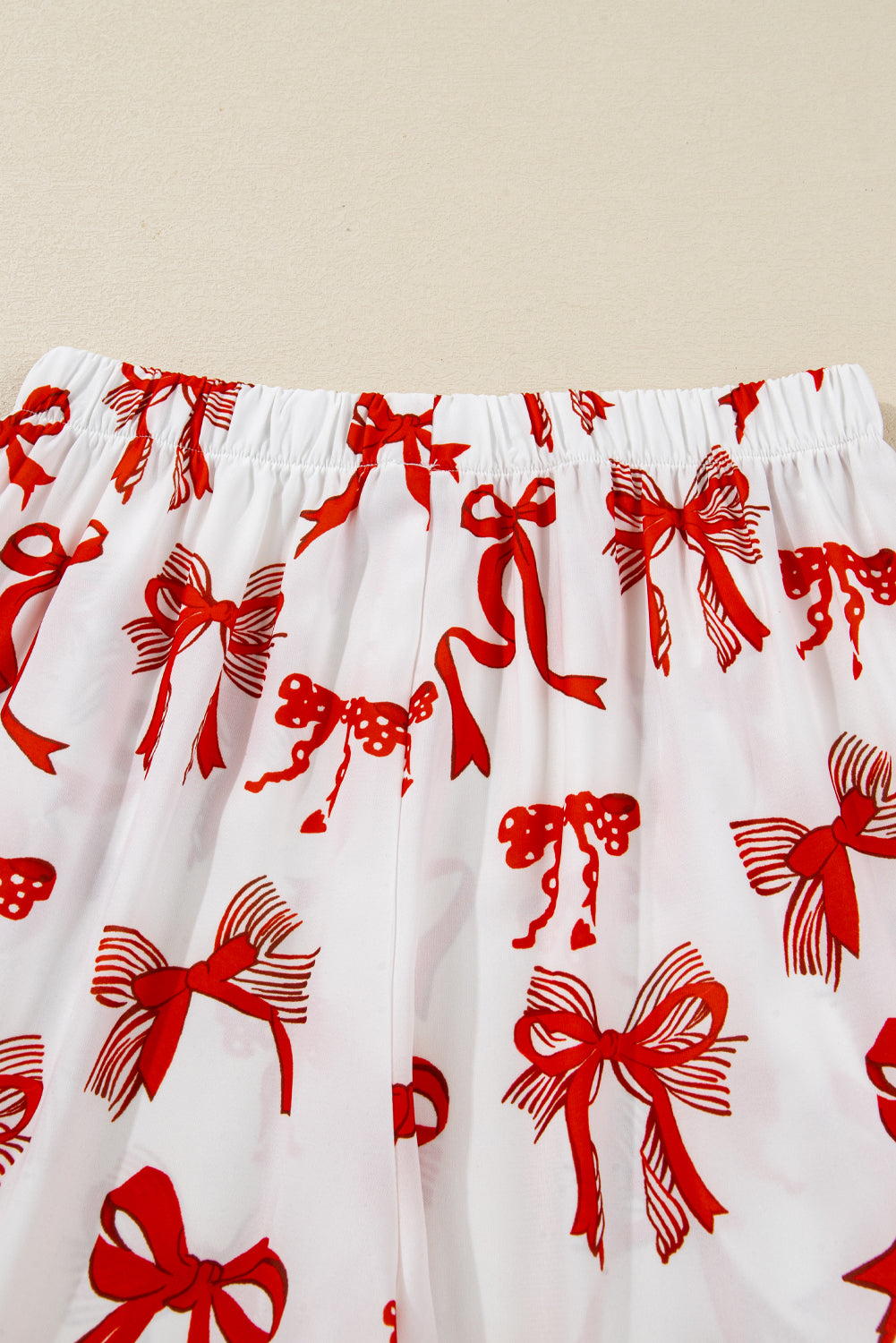 Red Christmas Bow Print Pyjama Set - eAura