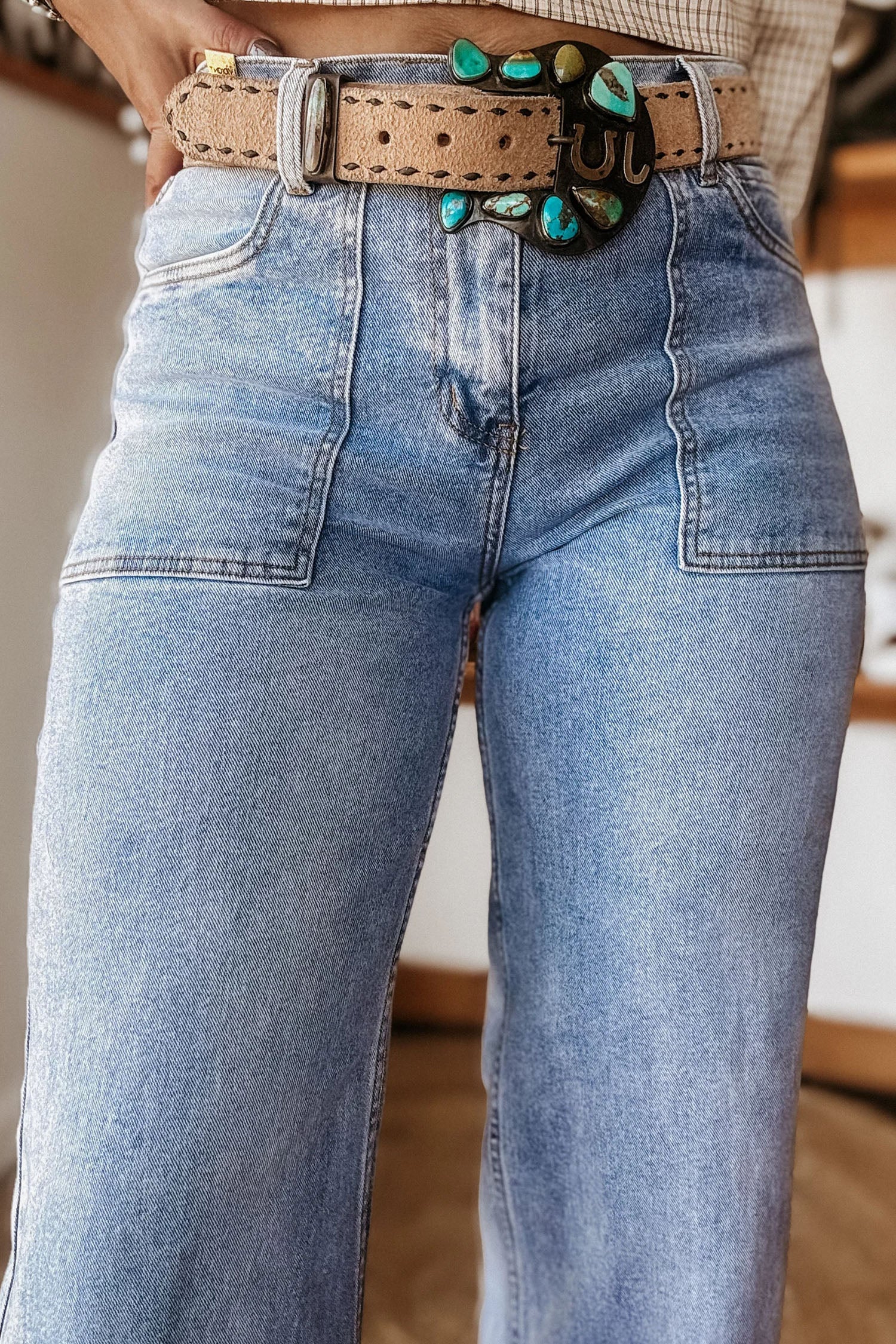 Turn-up Cuffs Loose Jeans – Beau Blue