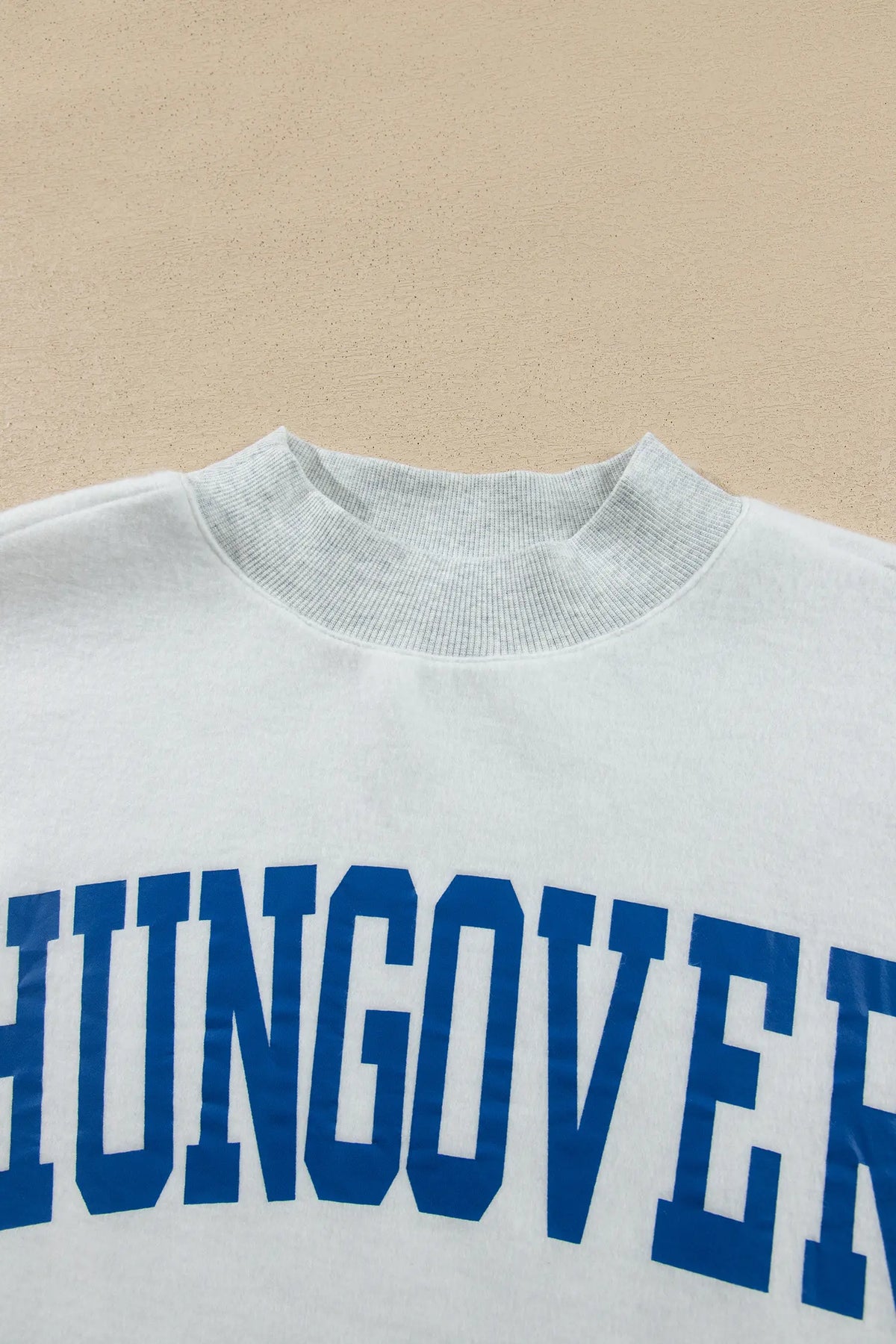 Light Grey TEQUILA/HUNGOVER Reversible Print Mock Neck Oversized Sweatshirt