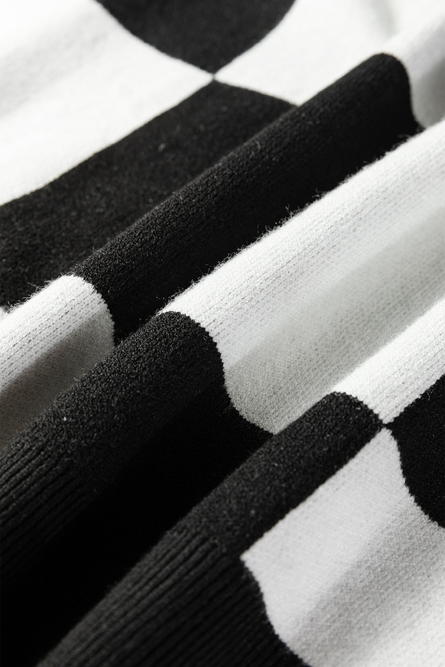 Checkered Pattern Loose Drop Shoulder Half Sleeve Sweater - Sweaters & Cardigans/Short