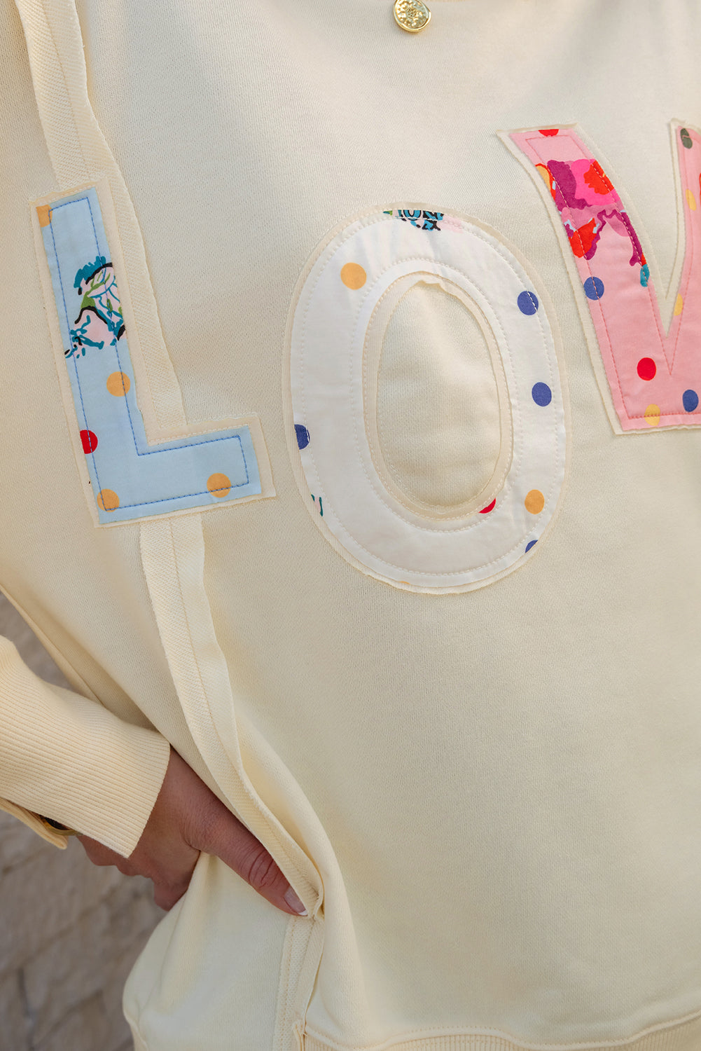 Apricot LOVE PATCH Graphic Oversized Sweatshirt eAura