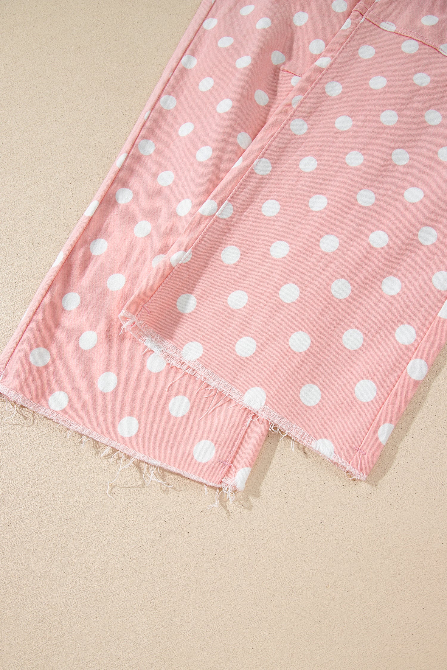 Polka Dot Casual Slim Fit Jeans – Pink