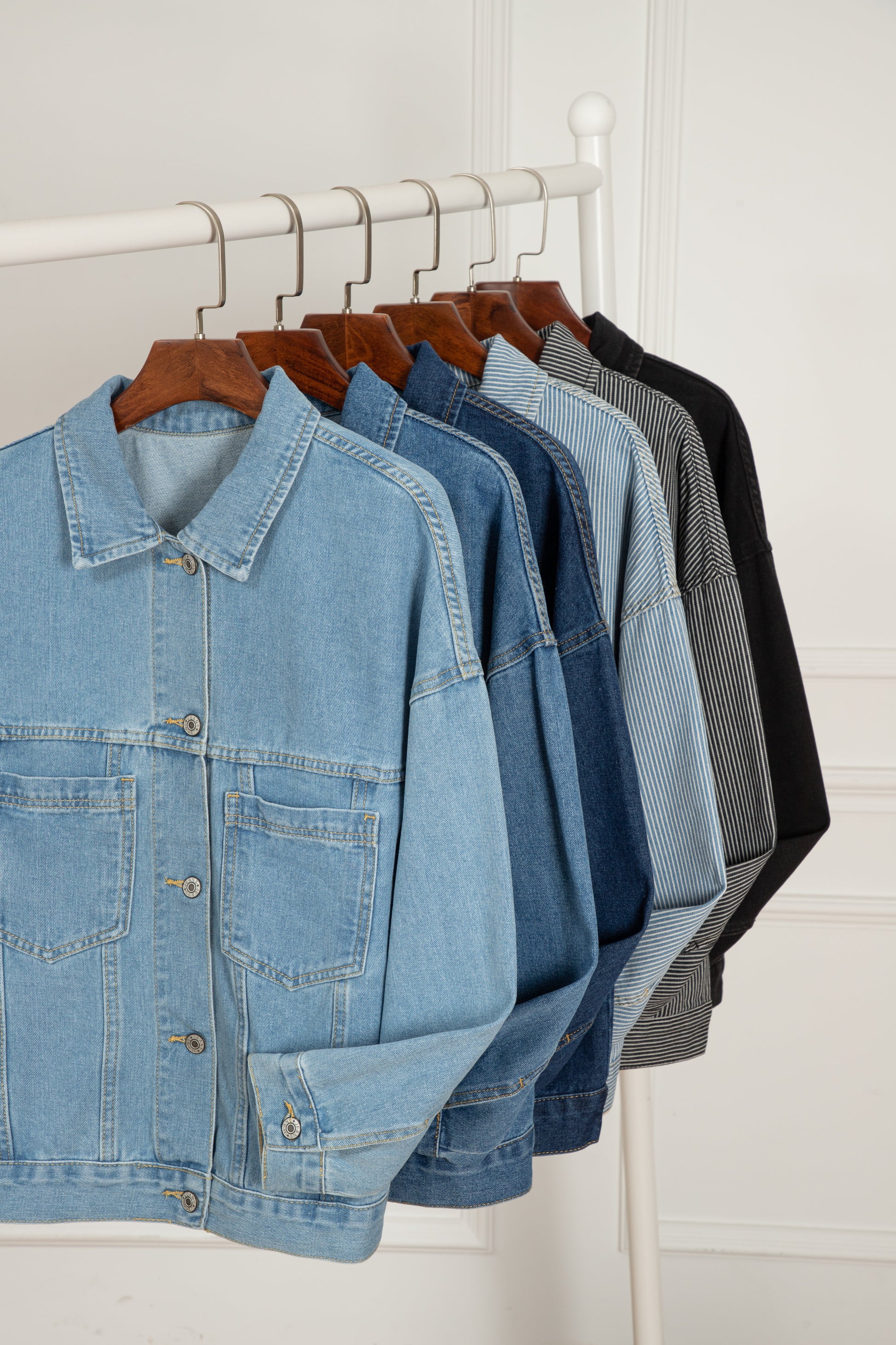 Dark Blue Washed Oversize Pocketed Denim Jacket Beagle Boutique Fashion Outlet
