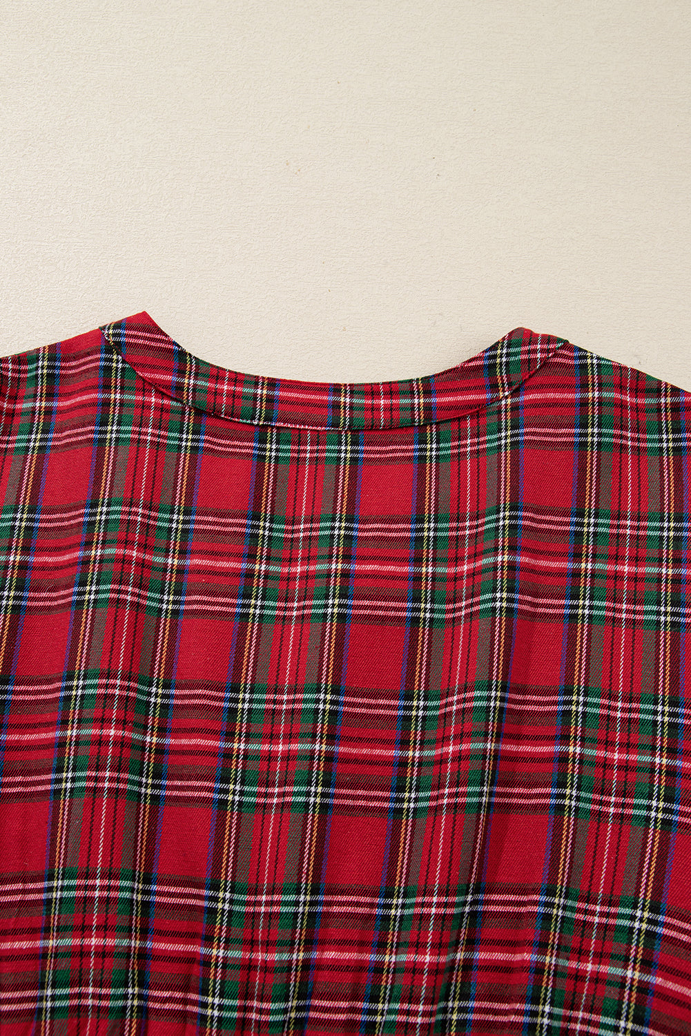 Plus Size Plaid Half Button Long Sleeve Holiday Dress - eAura