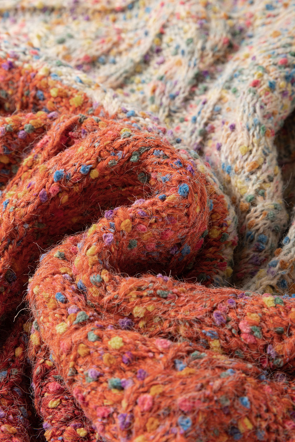 Multicolour Colourful Confetti Wool Ball Knitted Sweater eAura