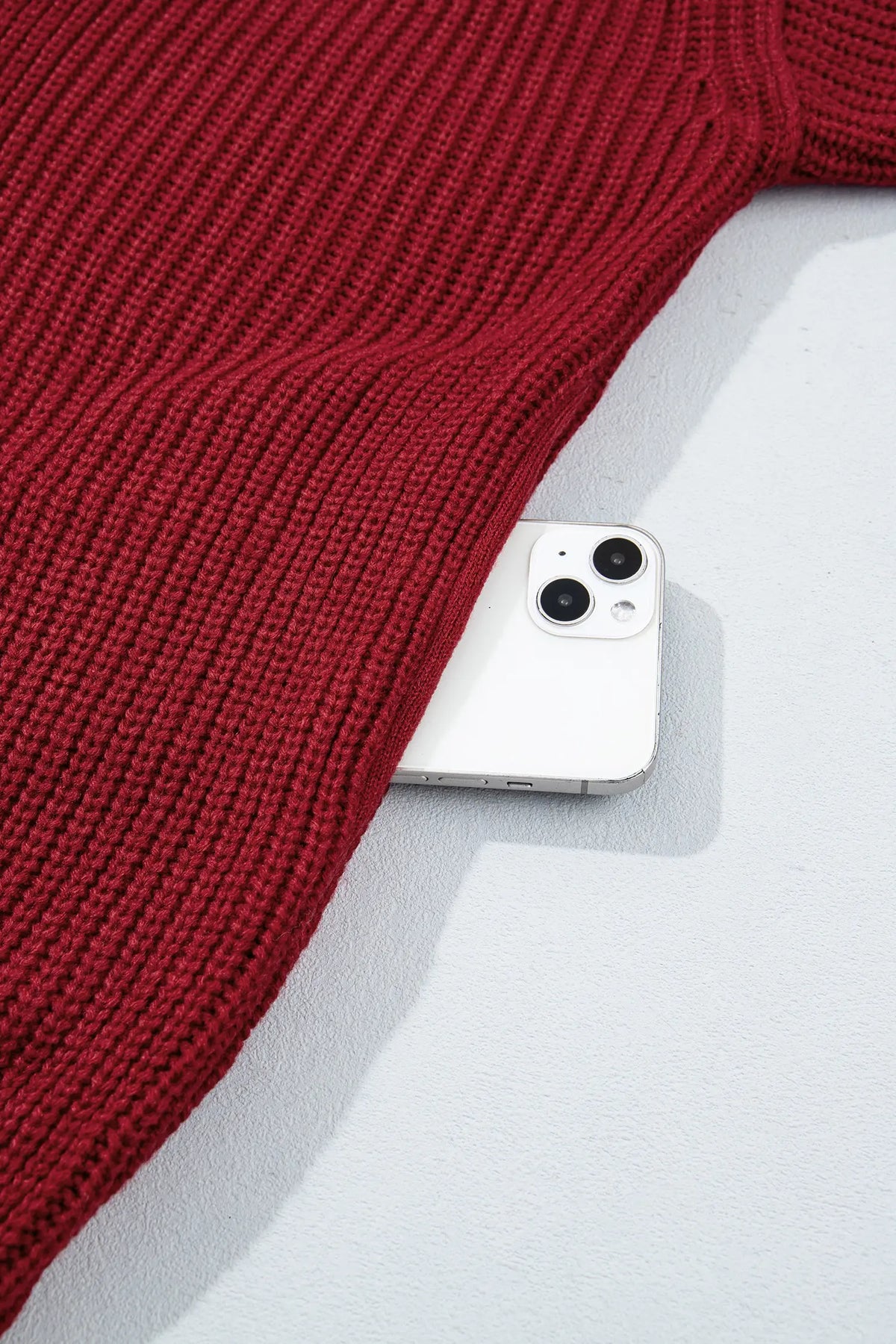 Red Dahlia Solid Colour Knit Oversized Button Front Sweater Cardigan – Burgundy