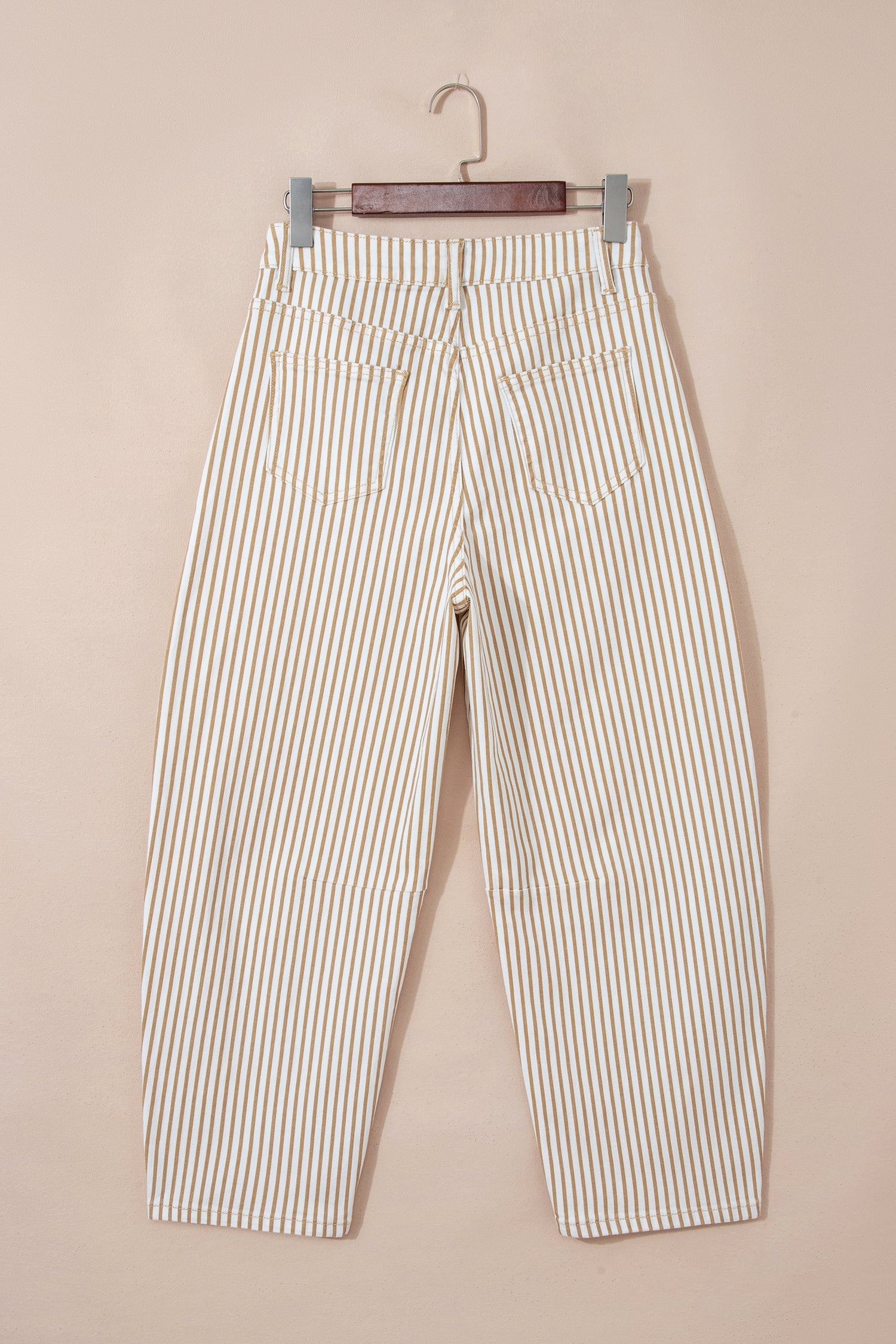 Striped Barrel Jeans – Brown, Khaki & Sky Blue
