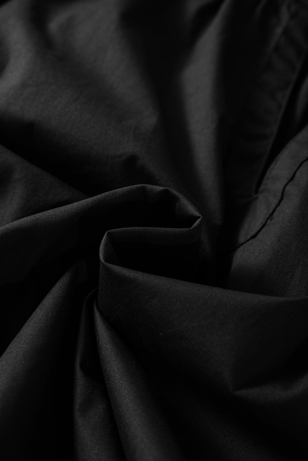 Black Ruffled Puff Short Sleeve Loose Blouse eAura