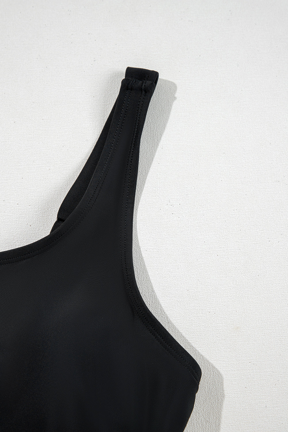 Black Square Neck Knot Plus Size One Piece Swimsuit BB Fashion Outlet
