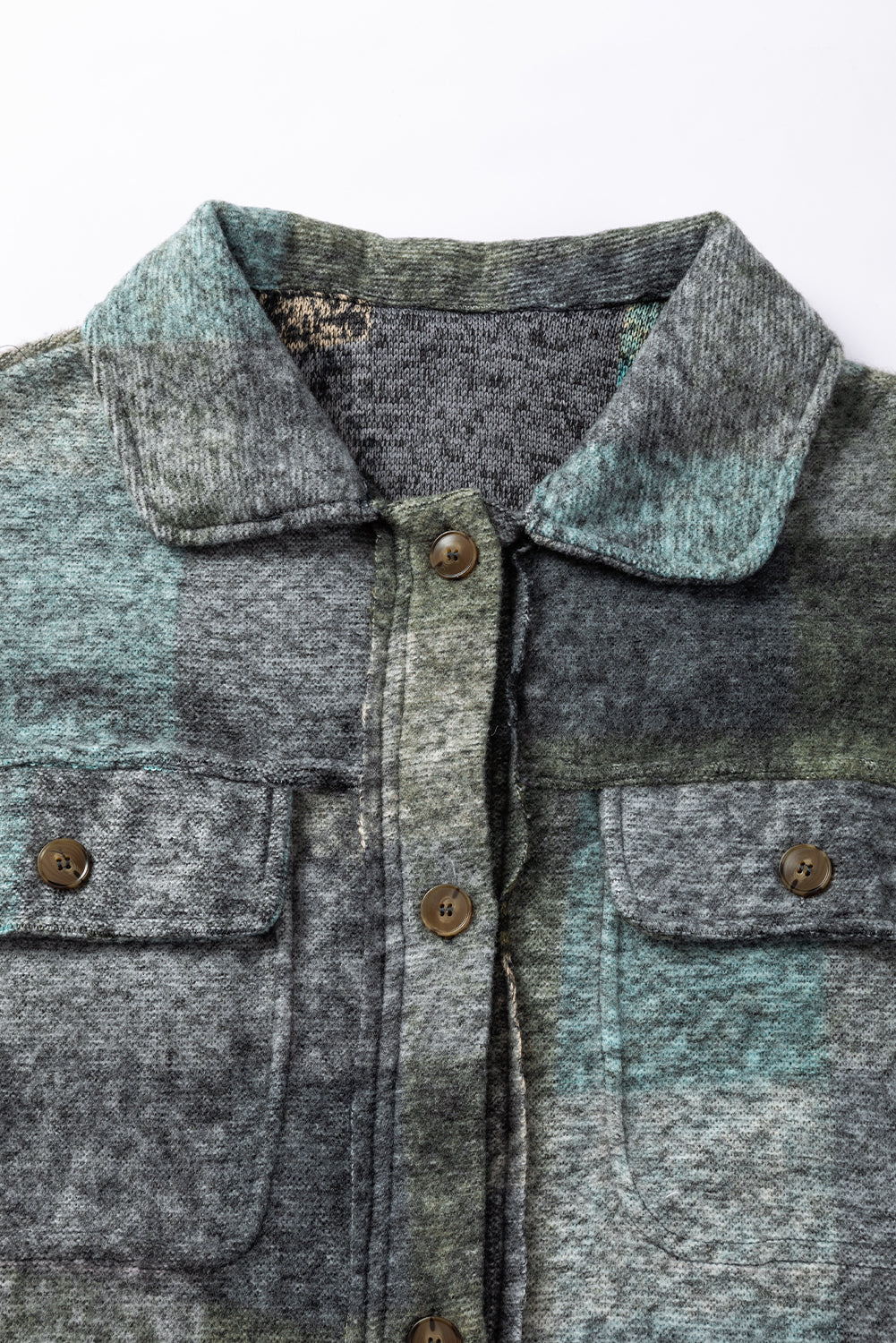 MultiColour Brushed Plaid Pocketed Oversize Shacket eAura