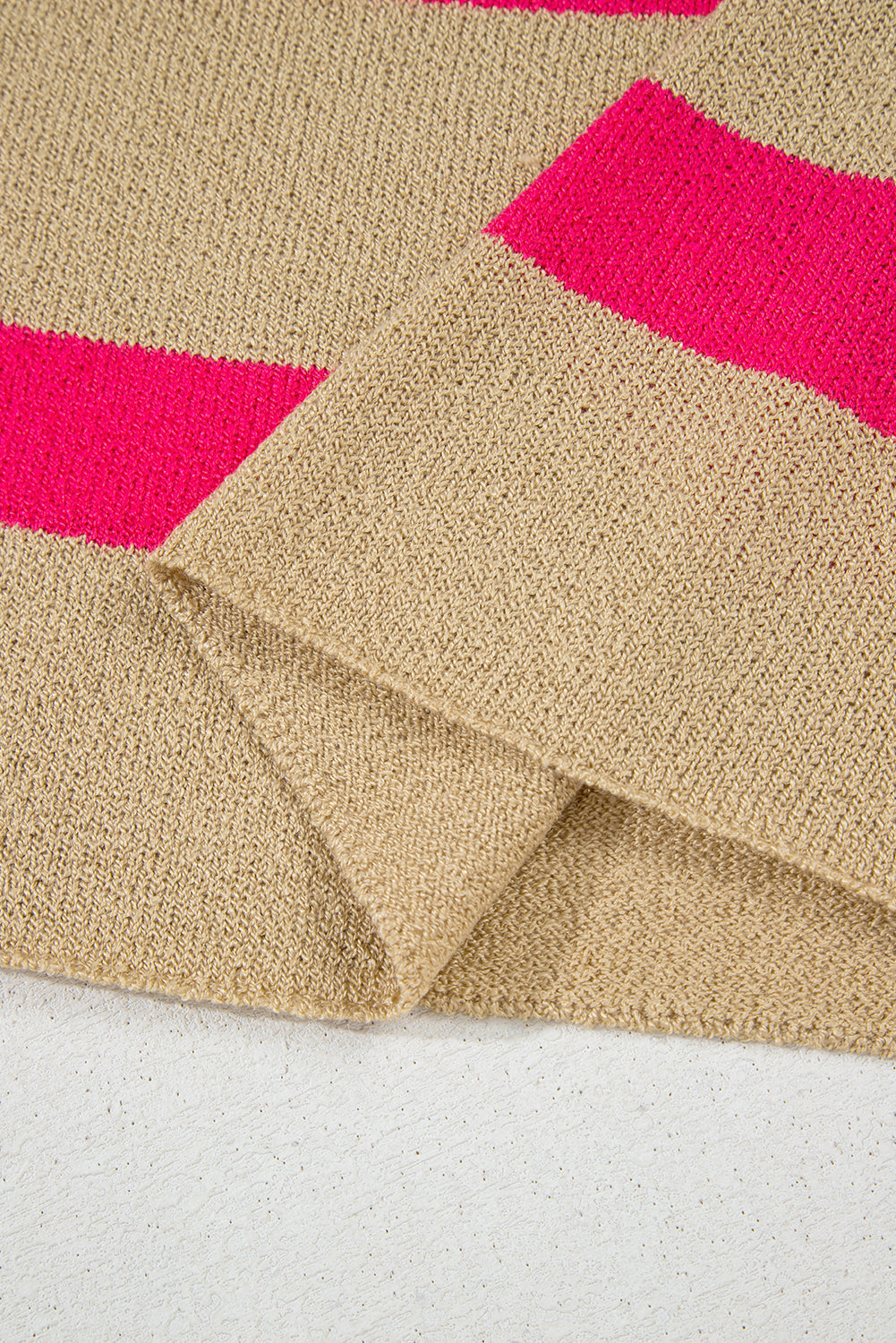 Pink Stripe Short Sleeve Lightweight Sweater eAura