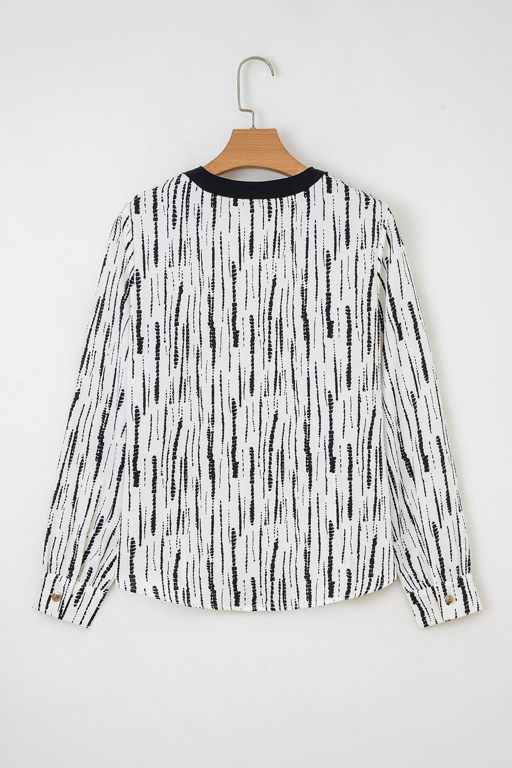 Abstract Printed V-Neck Fall Blouse - eAura