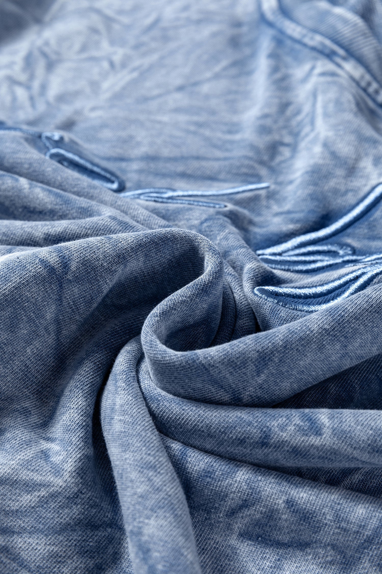 "Saved By Grace" Letter Embroidery Mineral Wash Loose Sweatshirt - eAura