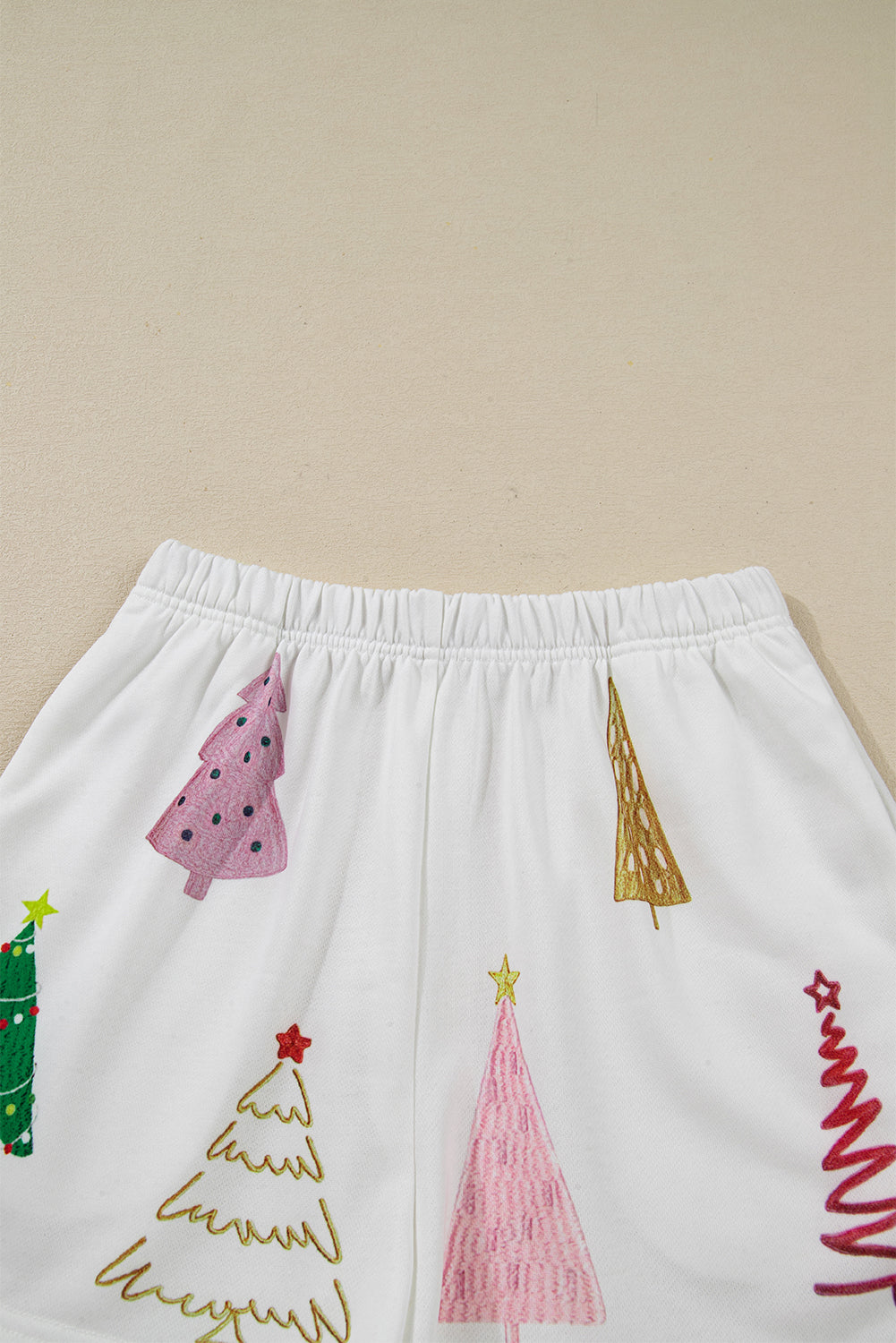Christmas Tree Long Sleeve Top and Shorts Co-ord Lounge Set eAura