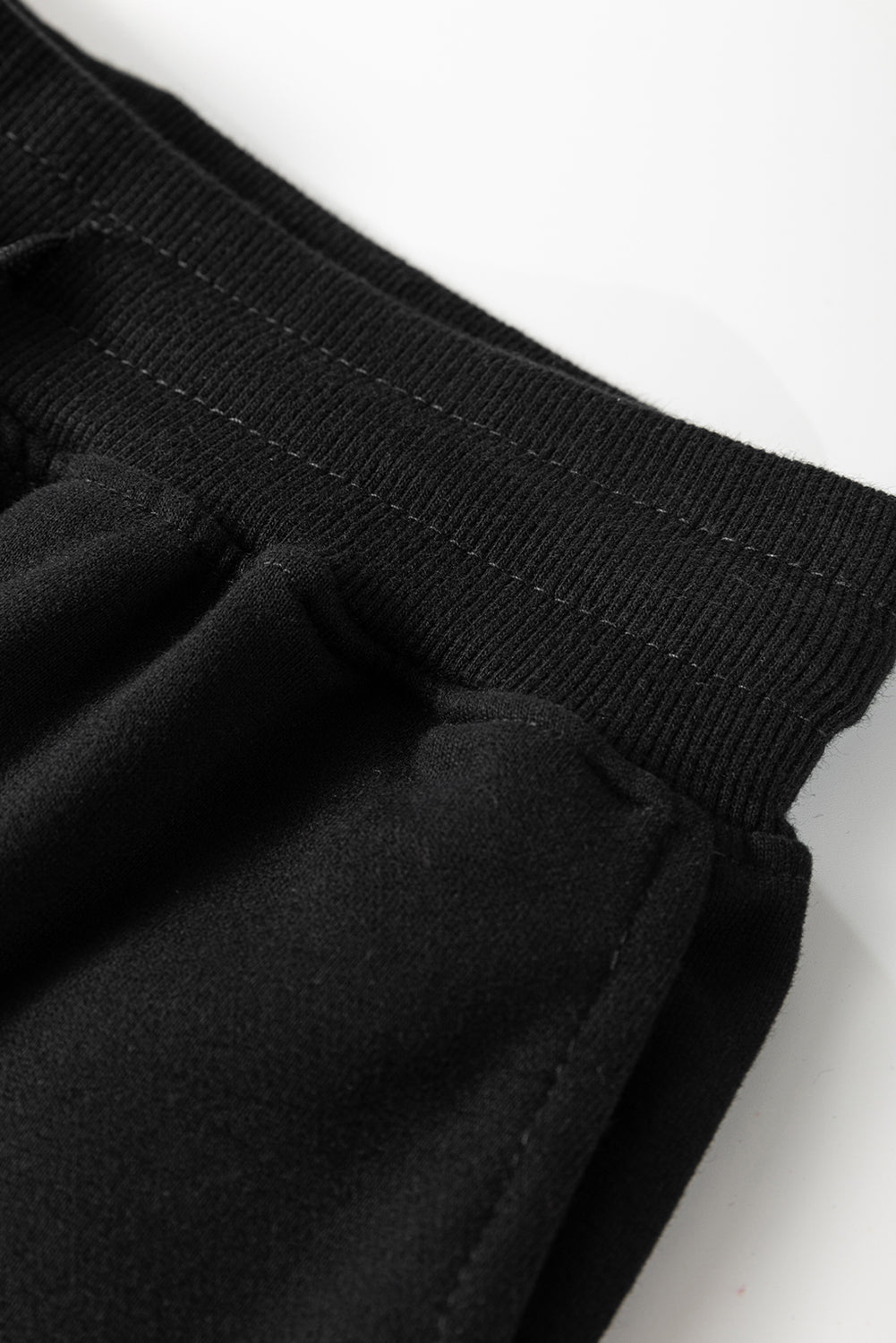 Black Solid Colour High Low Pullover and Skinny Trousers Set eAura