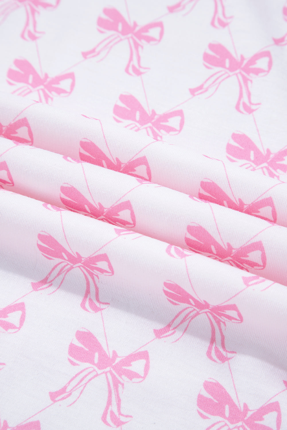 Bow Print Long Sleeve Soft Pyjama Set - eAura