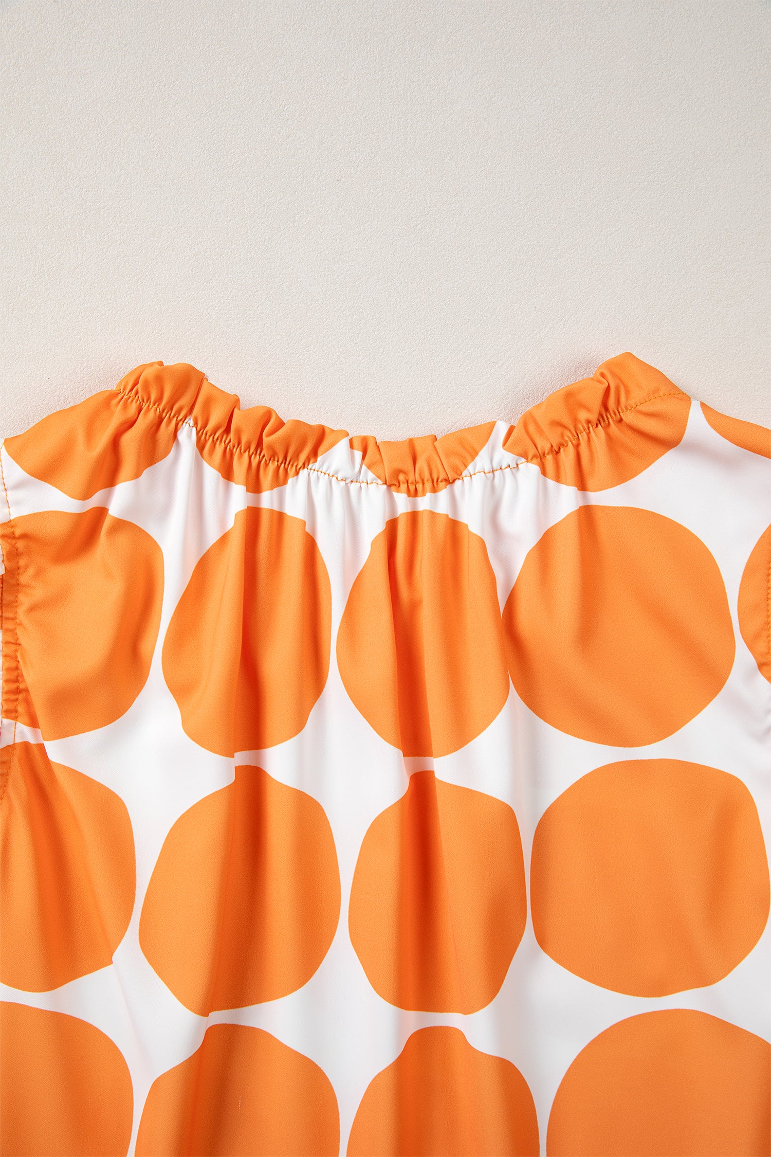 Polka Dot Print Frilled Round Neck Shift Tank Top – Yellow