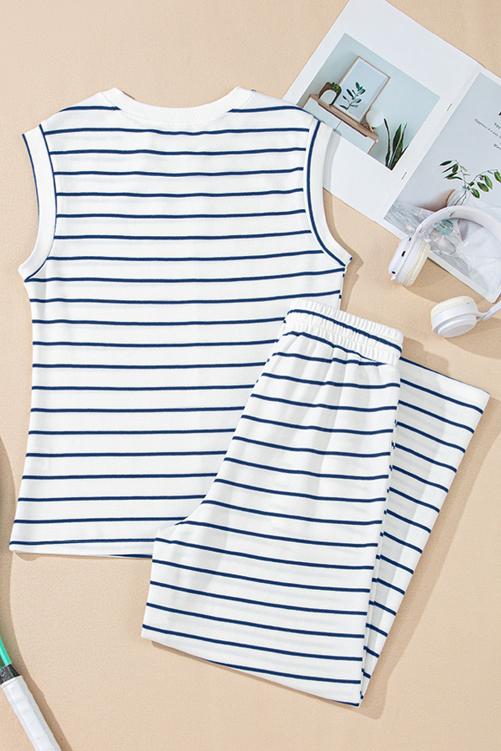 Sail Blue Casual Wide Leg 2pcs Trousers Co-ord Set eAura