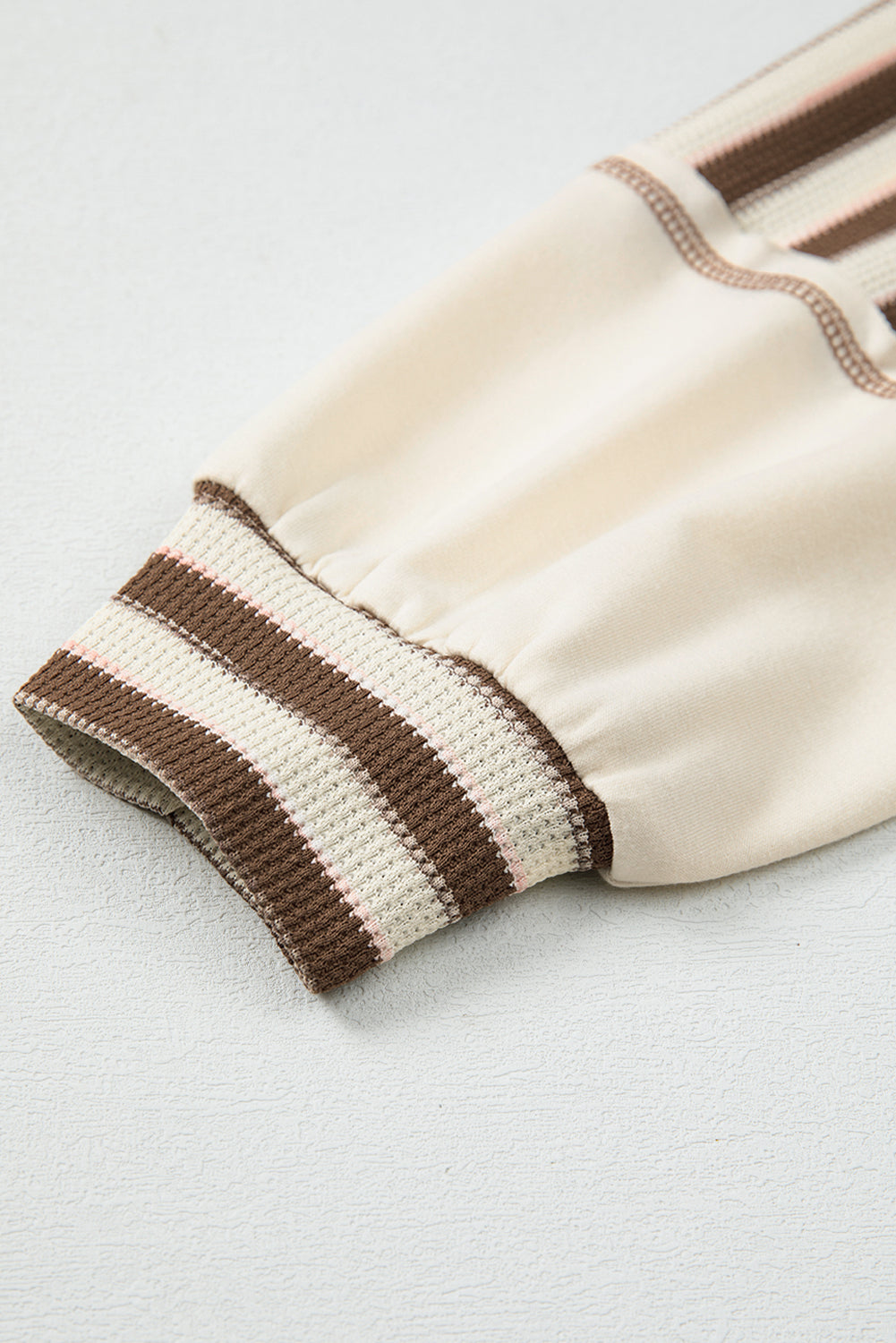 Stripe Stitched Detail Patchwork Oversized Pullover Top - eAura