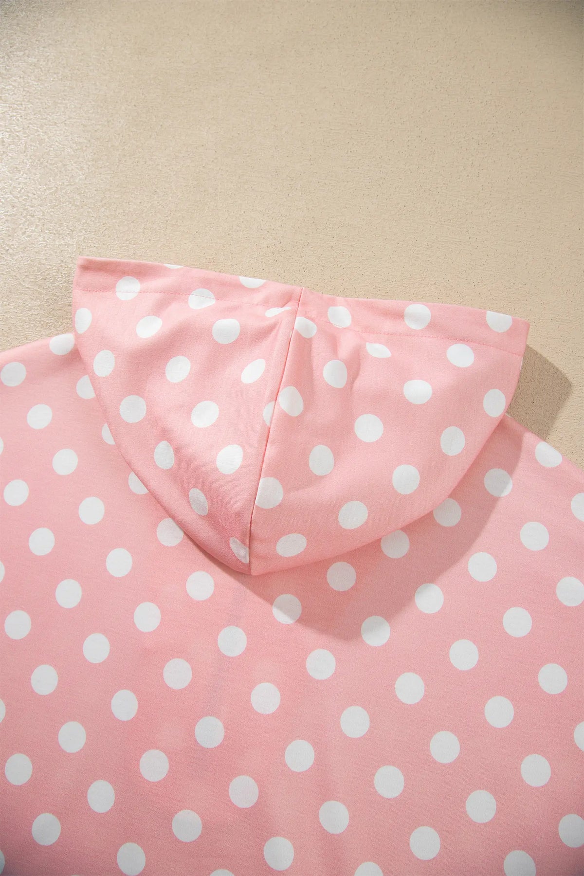 Polka Dot Hooded Long Sleeve Top Casual Mini Skort Set – Khaki