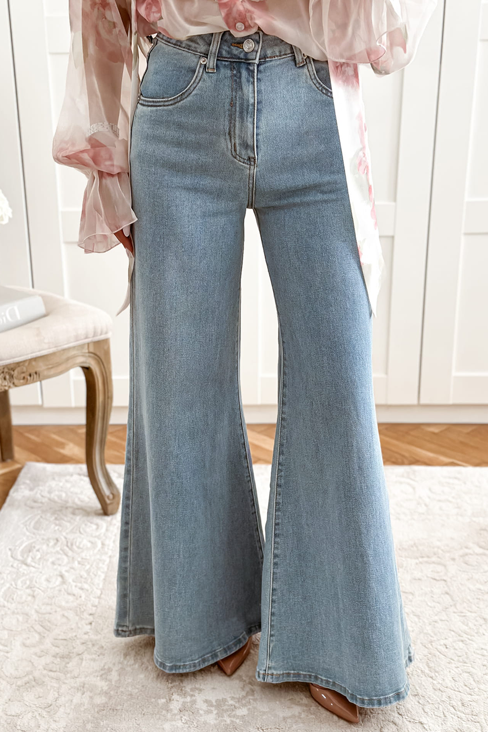 High Waist Button Zip Fly Bell Bottom Jeans Dear-Lover Dropshipping