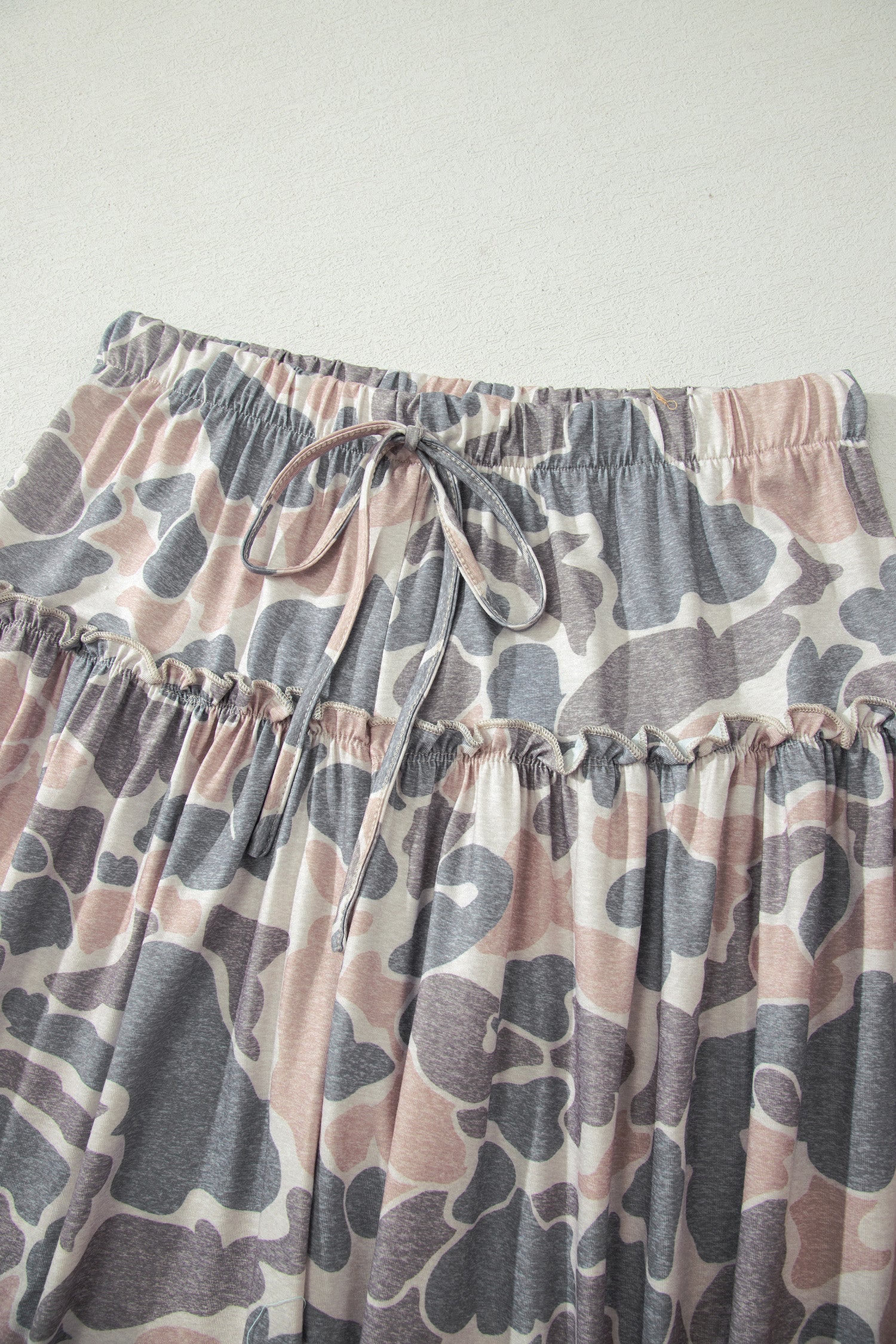 Camo Print Wide Leg Casual Pants