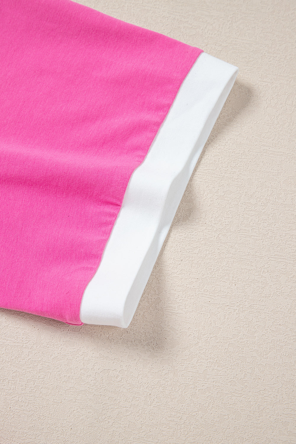 Pink Contrast Trim Collared Split Neck Short Sleeve Plus Size Top BB Fashion Outlet