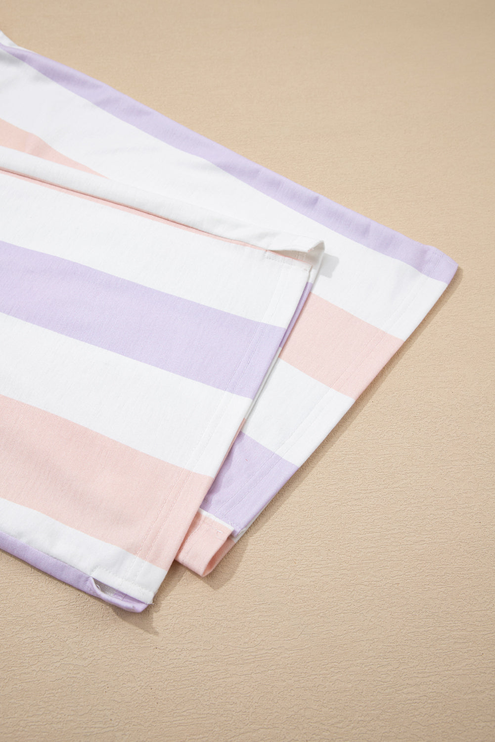 Stripe Multicoloured Print Drawstring Loose Pants with Side Pockets - eAura