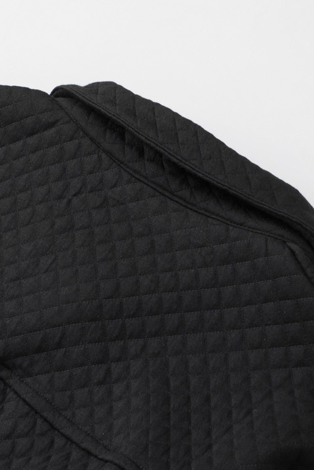 Black Retro Quilted Flap Pocket Button Shacket Beagle Boutique Fashion Outlet
