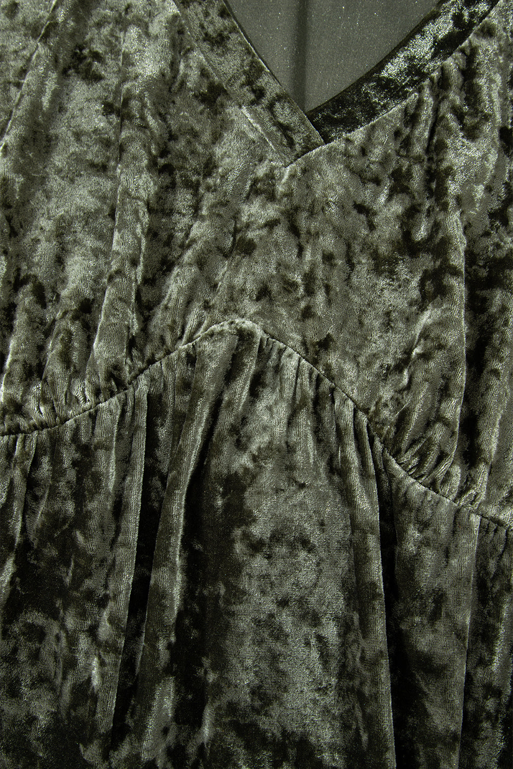 Plus Size Velvet Babydoll Mini Dress with Puff Sleeve - eAura