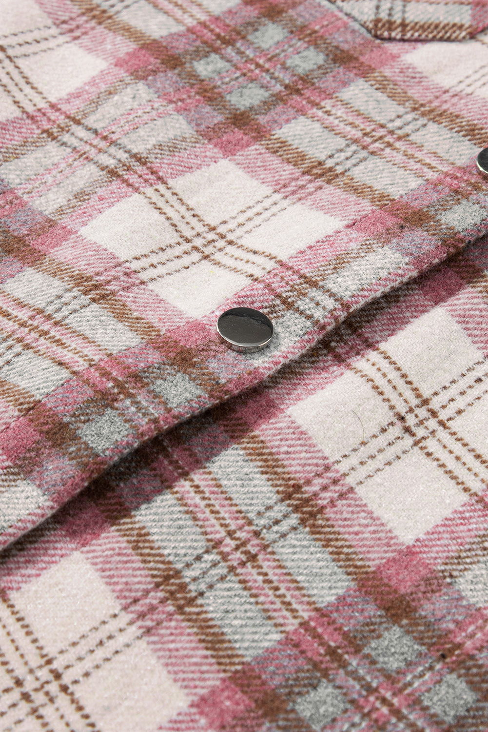 Multicolour Plaid Flap Pocket Hooded Raw Hem Jacket Beagle Boutique Fashion Outlet