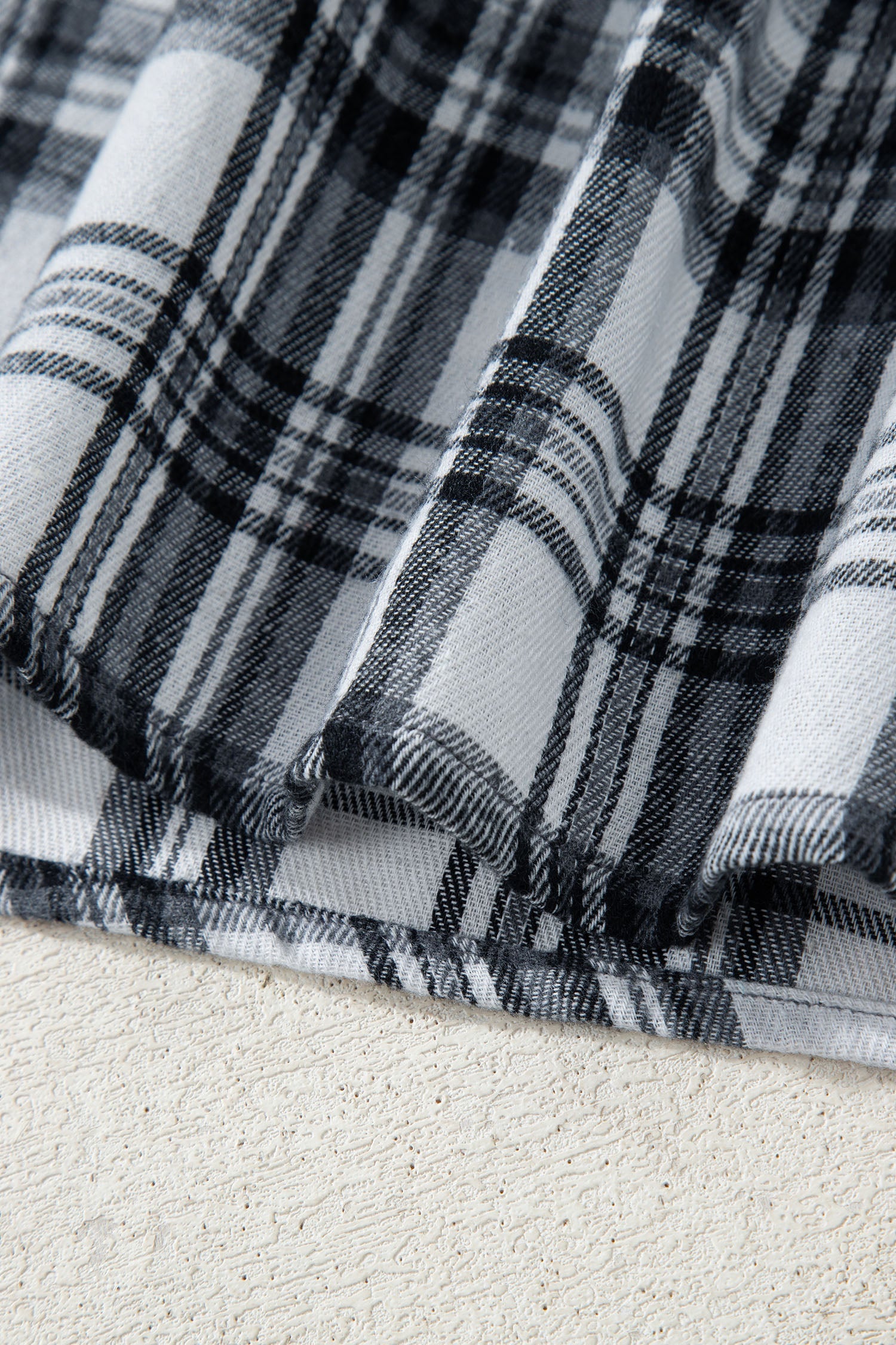 Plaid Long Sleeve Button Hoodie - eAura