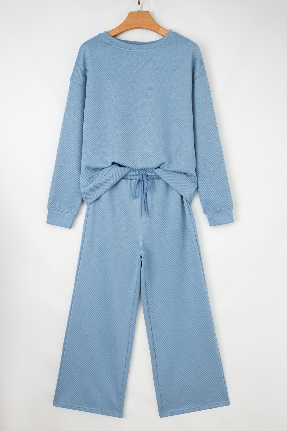 Relaxed Fit 2-piece Textured Top and Bottoms Co-ord set - eAura
