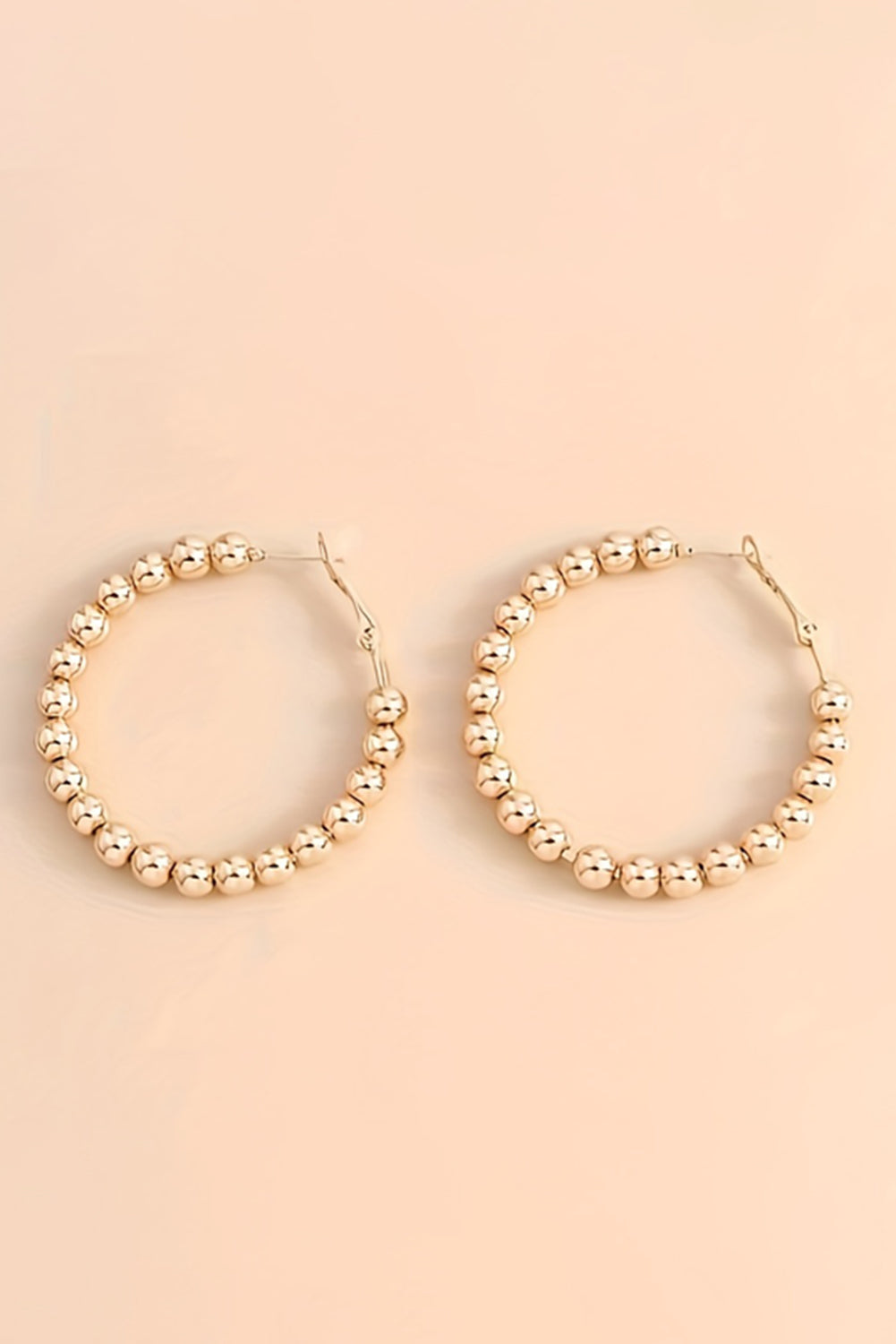 Gold Plated Beaded Minimalist Alloy Hoop Earrings - eAura