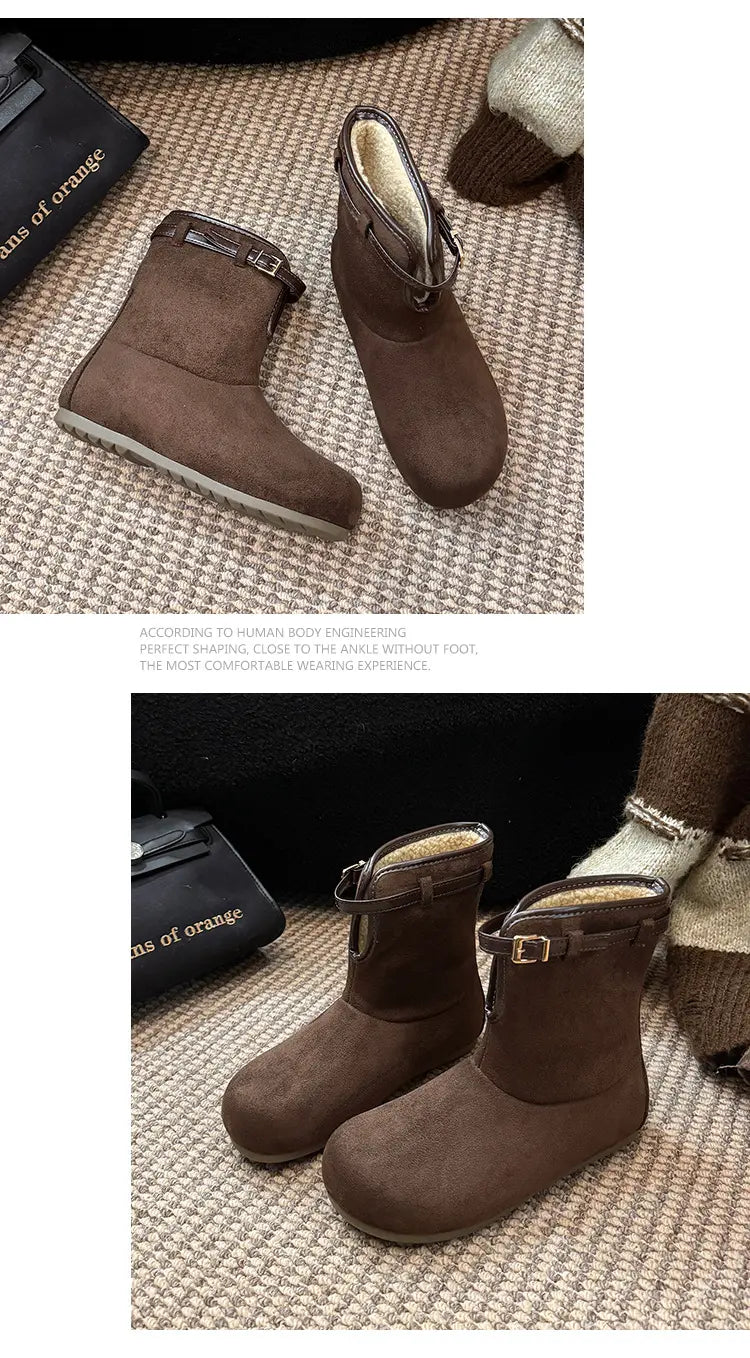 Brown boots showing lining and side profile