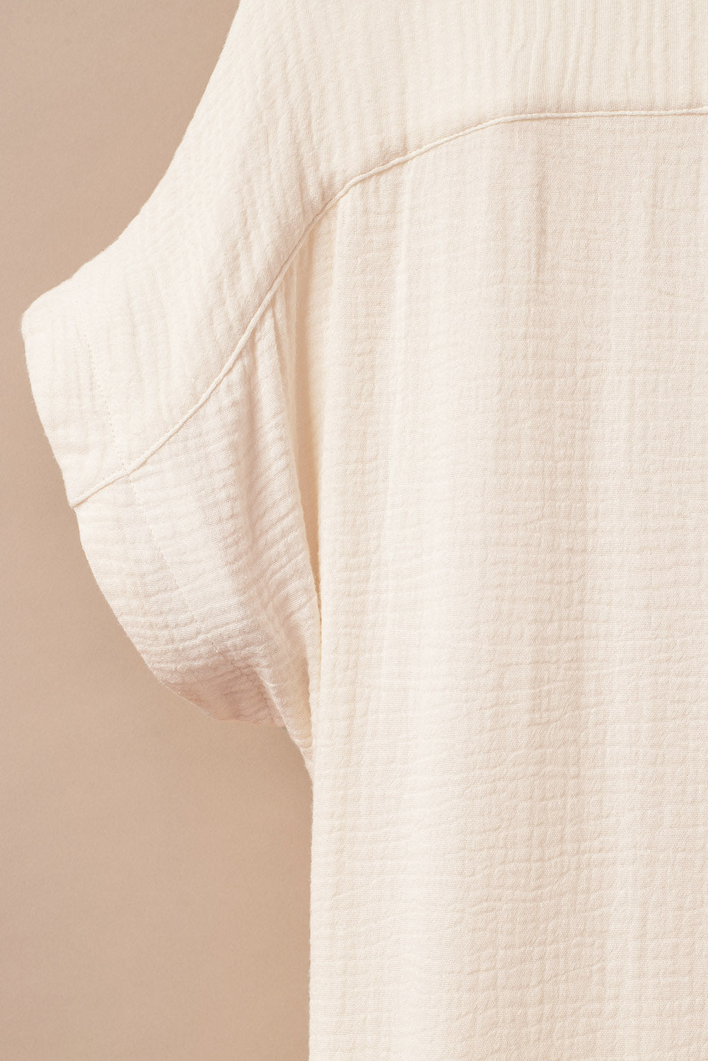 Apricot Crinkled Buttons Maxi Beach Dress with Slits eAura