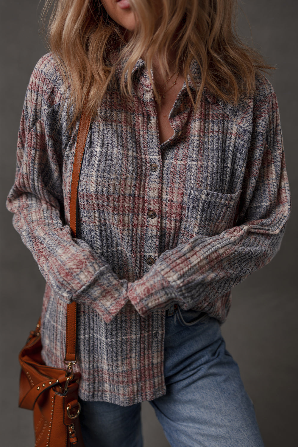Multicolour Plaid Textured Chest Pocket Shirt - eAura