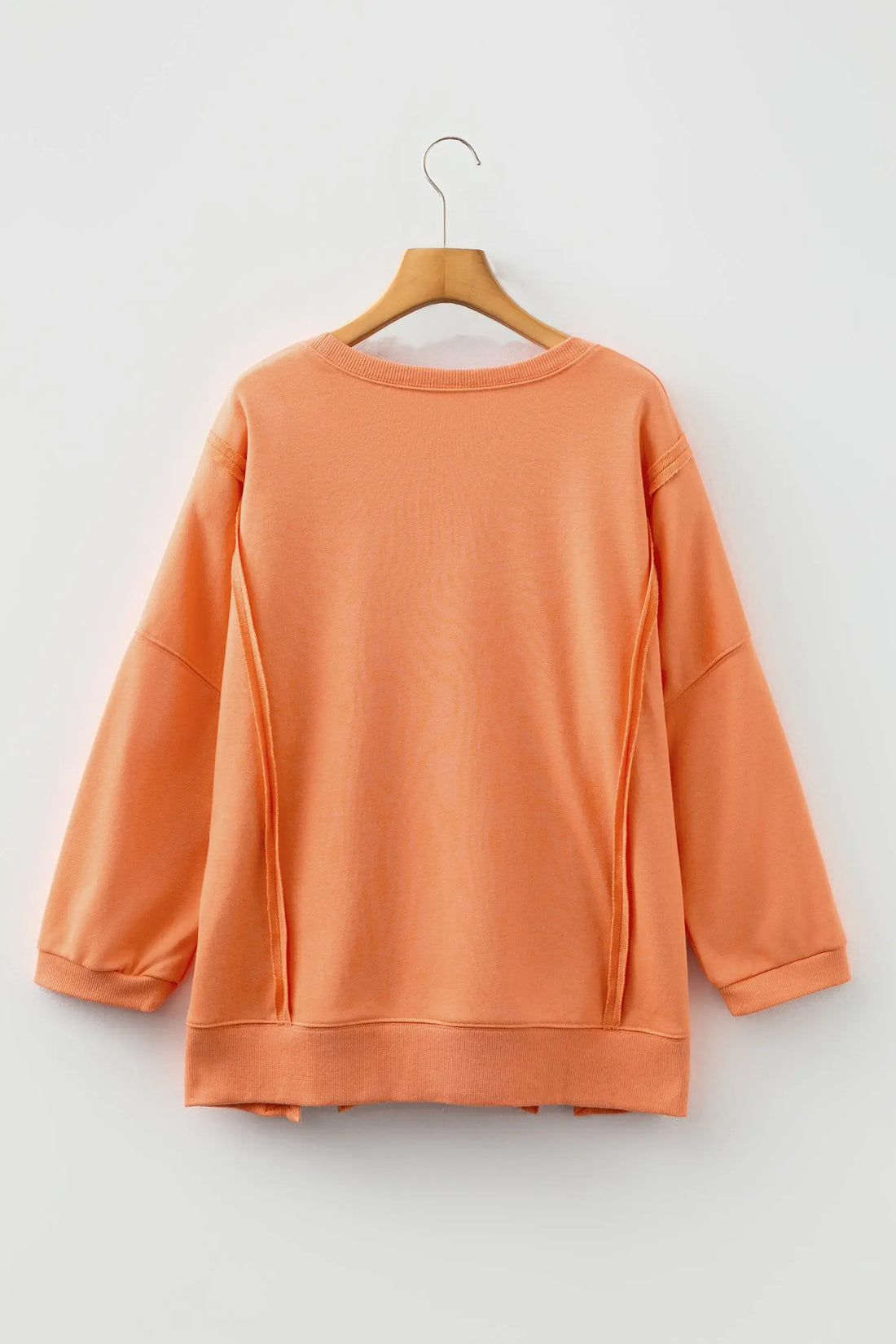 Floral Bow Patched Exposed Seam Oversized Sweatshirt - Tops/Sweatshirts & Hoodies