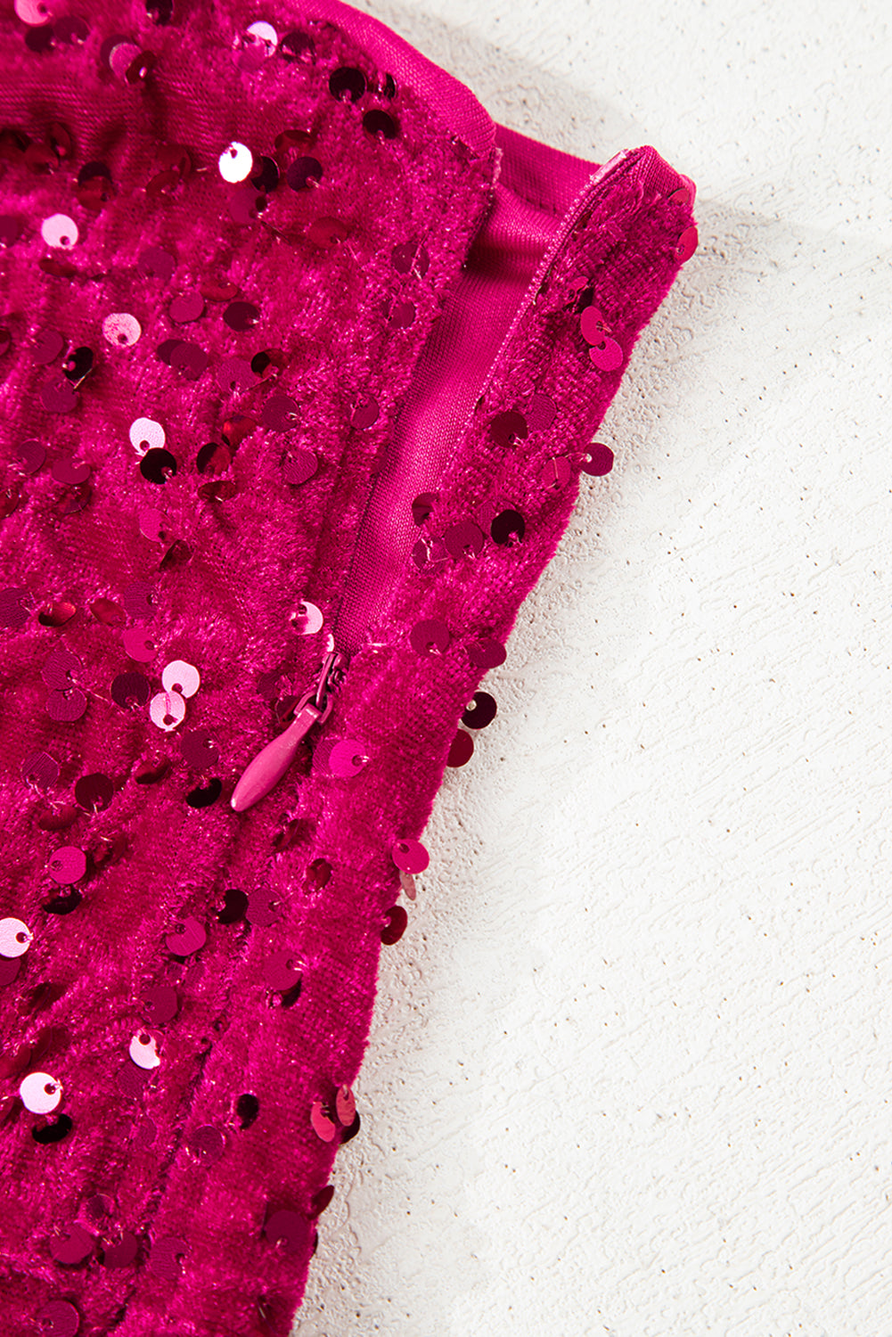 Pink One Shoulder Thigh High Split Bodycon Sequin Gown eAura